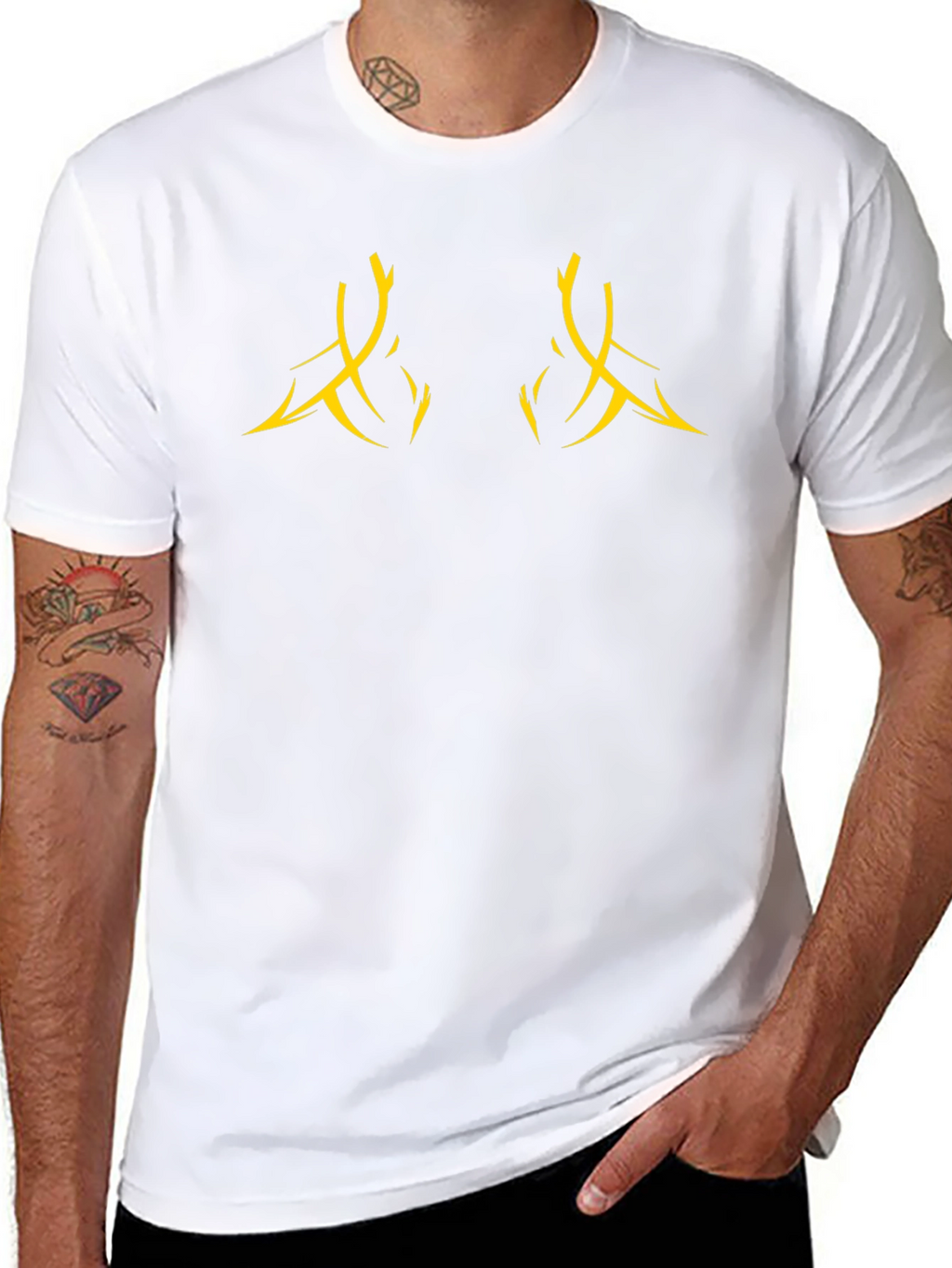 Black Graphic Tee with Abstract Design