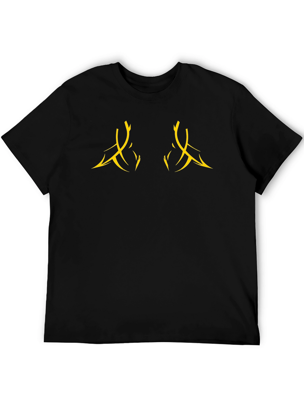 Black Graphic Tee with Abstract Design