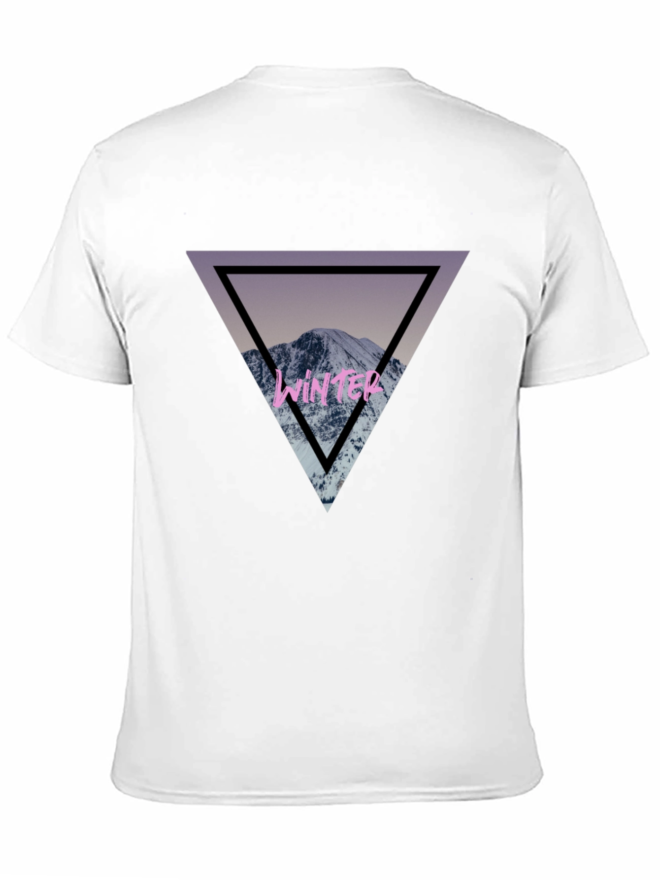 Winter Mountain Triangle Graphic T-Shirt - Stylish Comfort