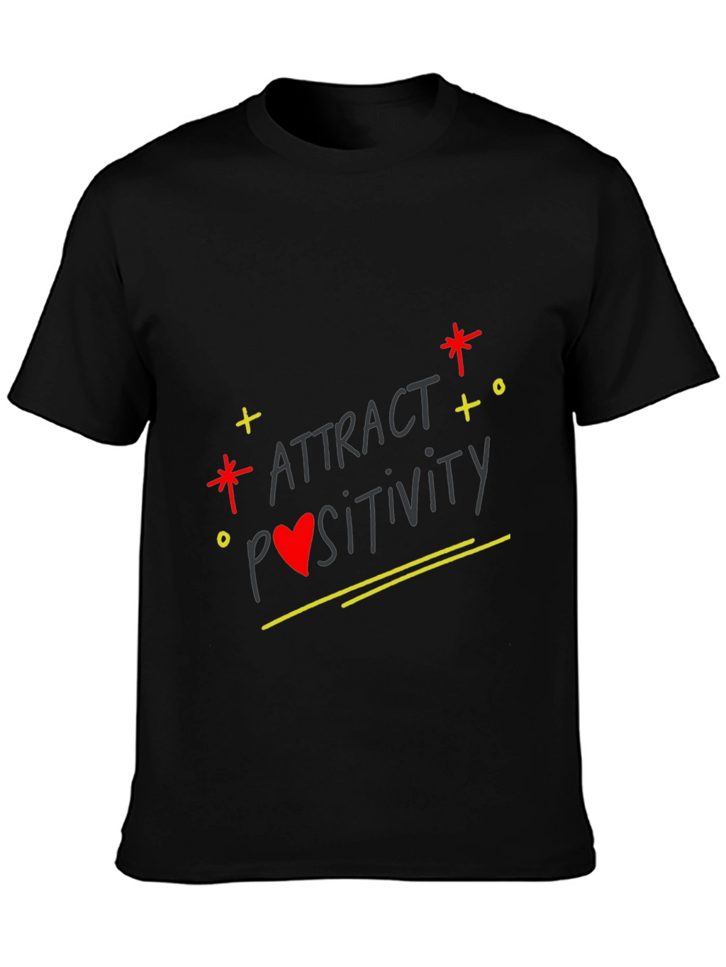 Attract Positivity Black Graphic Tee