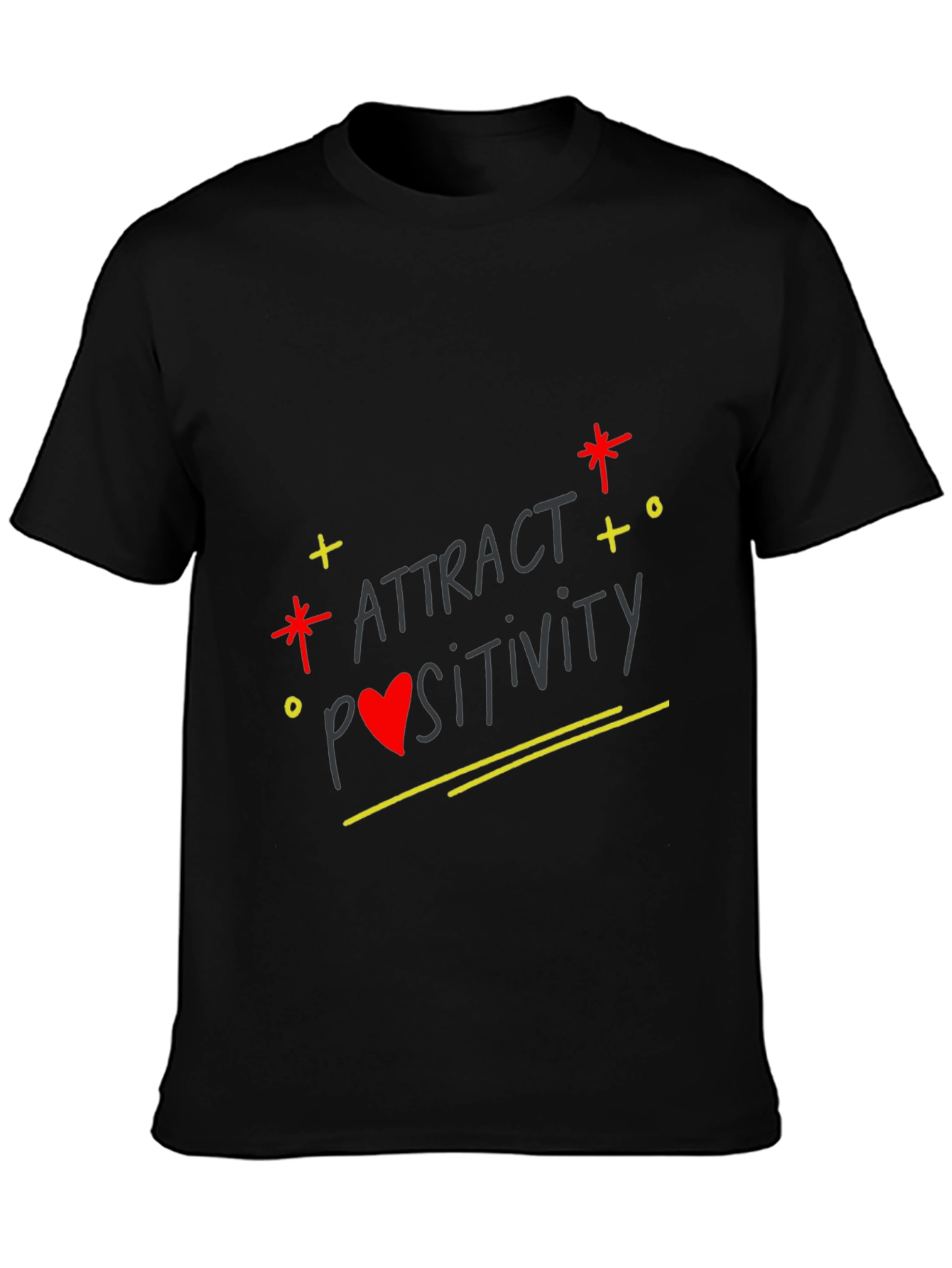 Attract Positivity Black Graphic Tee