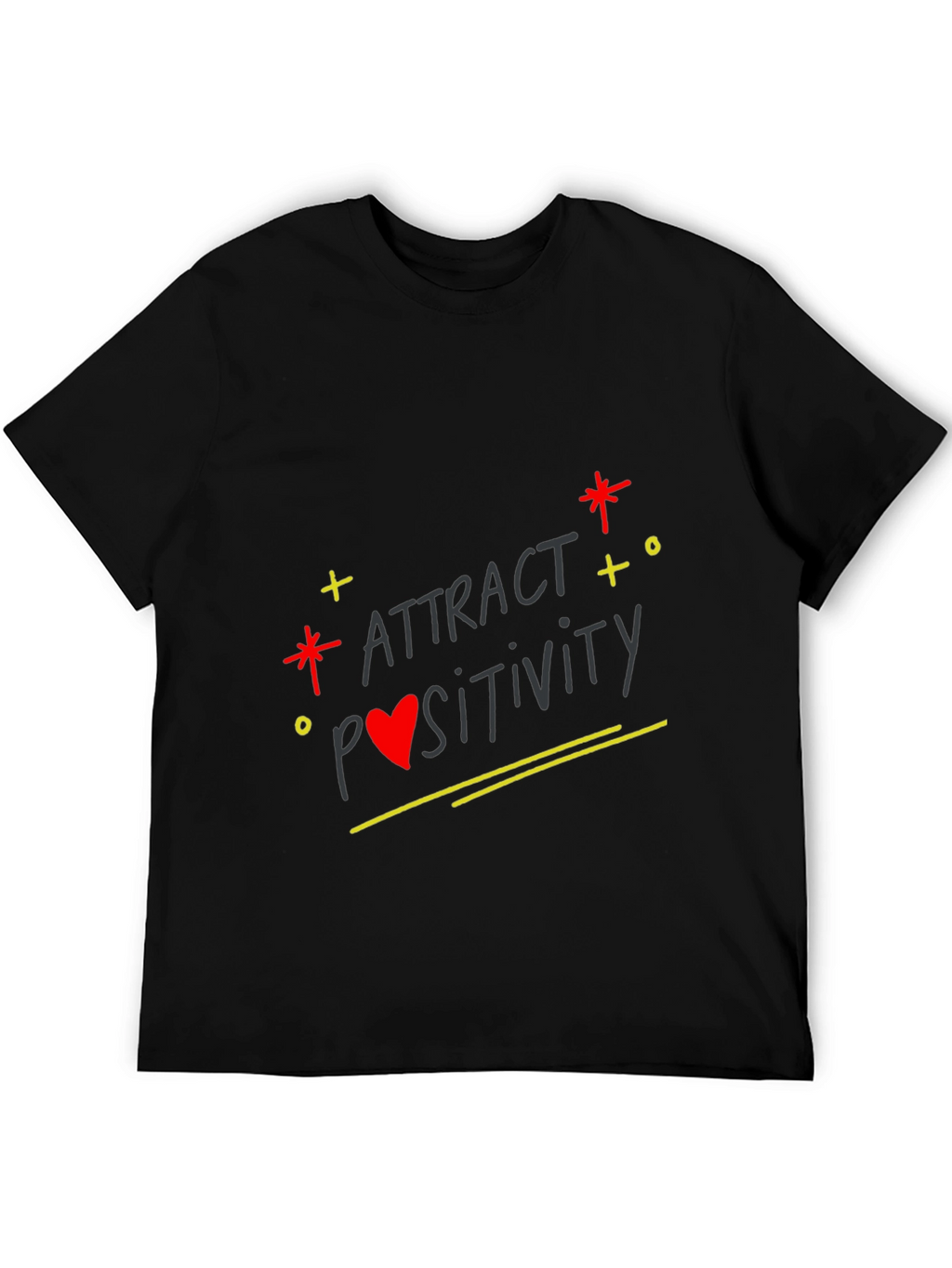 Attract Positivity Black Graphic Tee