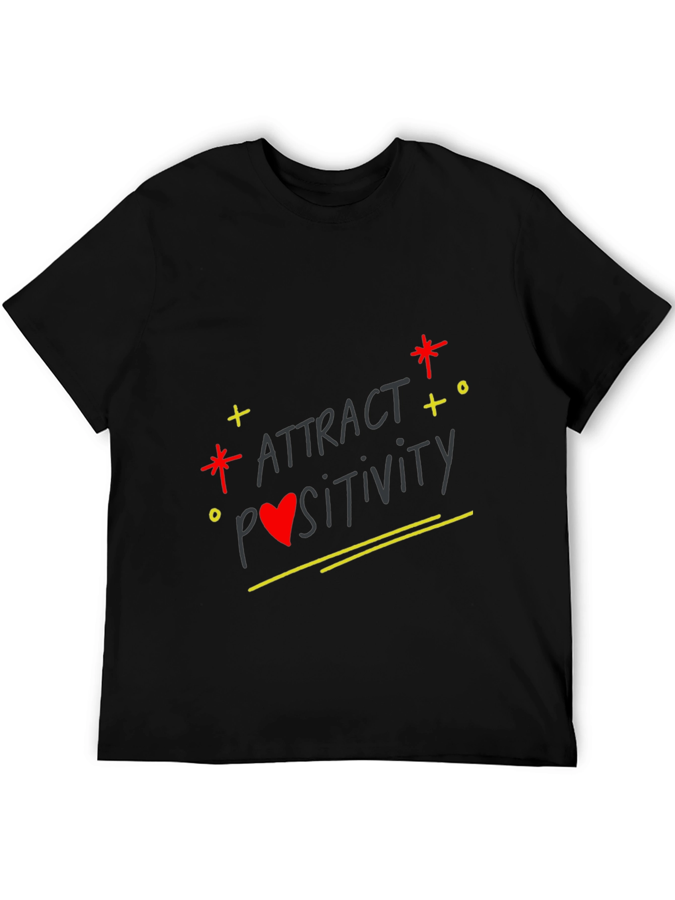 Attract Positivity Black Graphic Tee