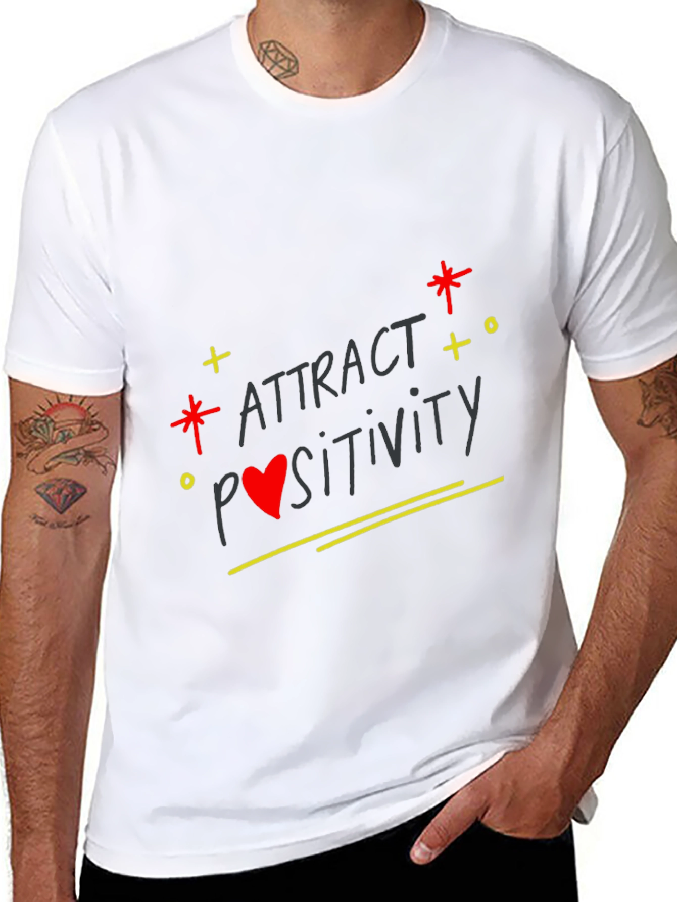 Attract Positivity Black Graphic Tee