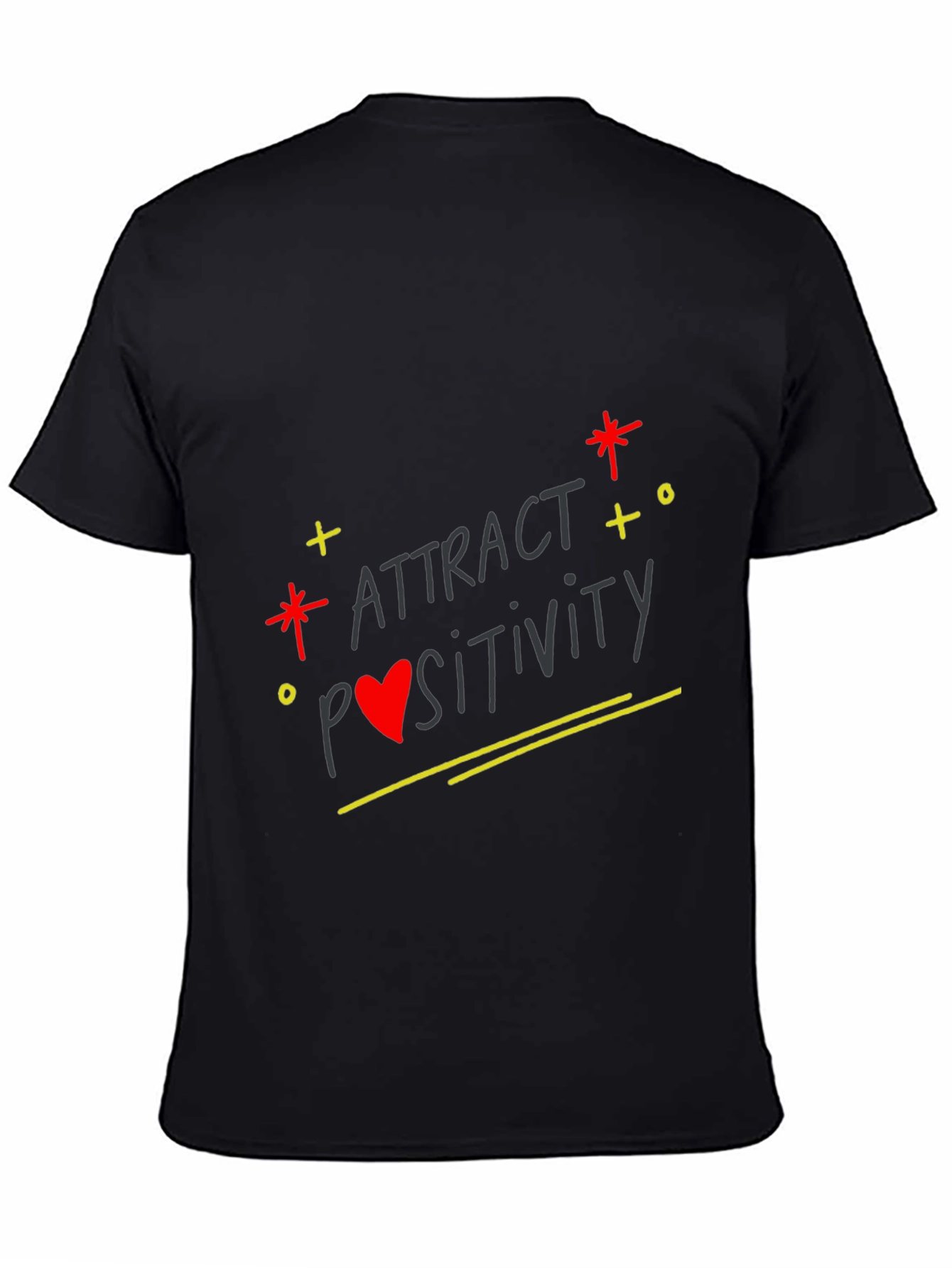 Attract Positivity Black Graphic Tee