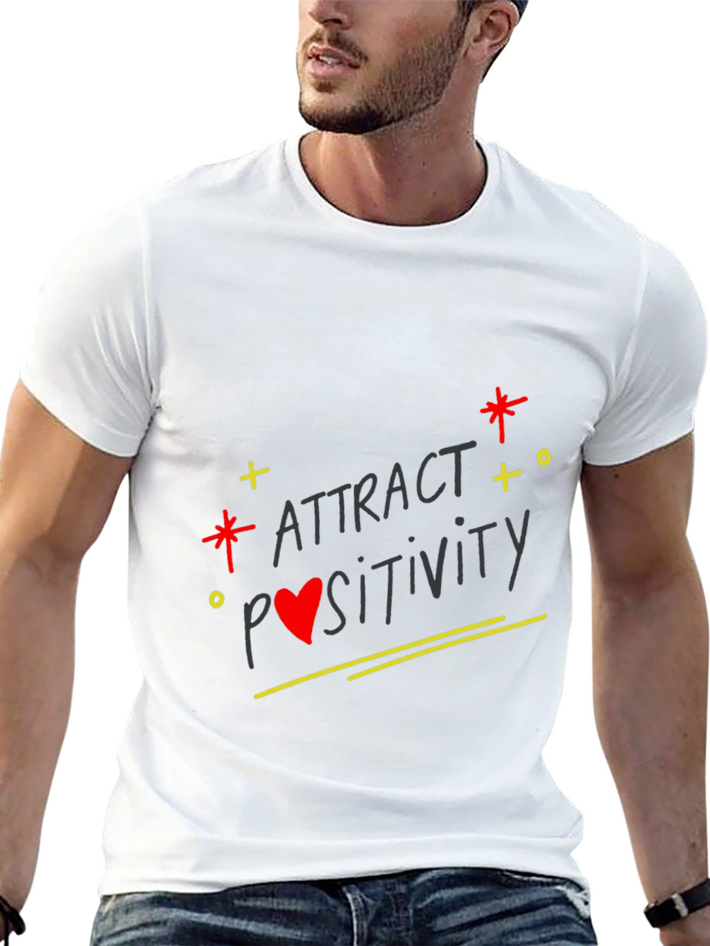 Attract Positivity Black Graphic Tee