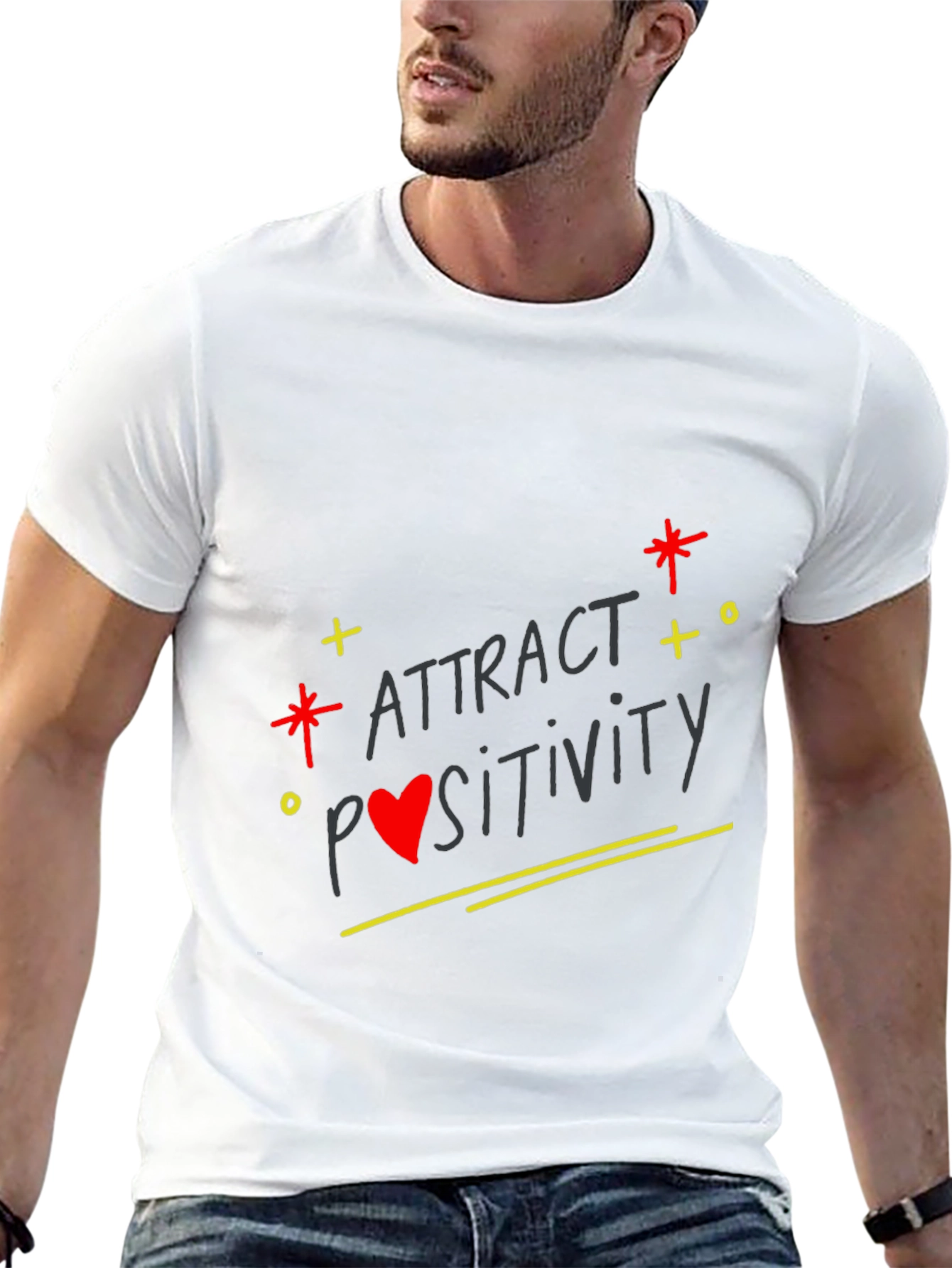 Attract Positivity Black Graphic Tee