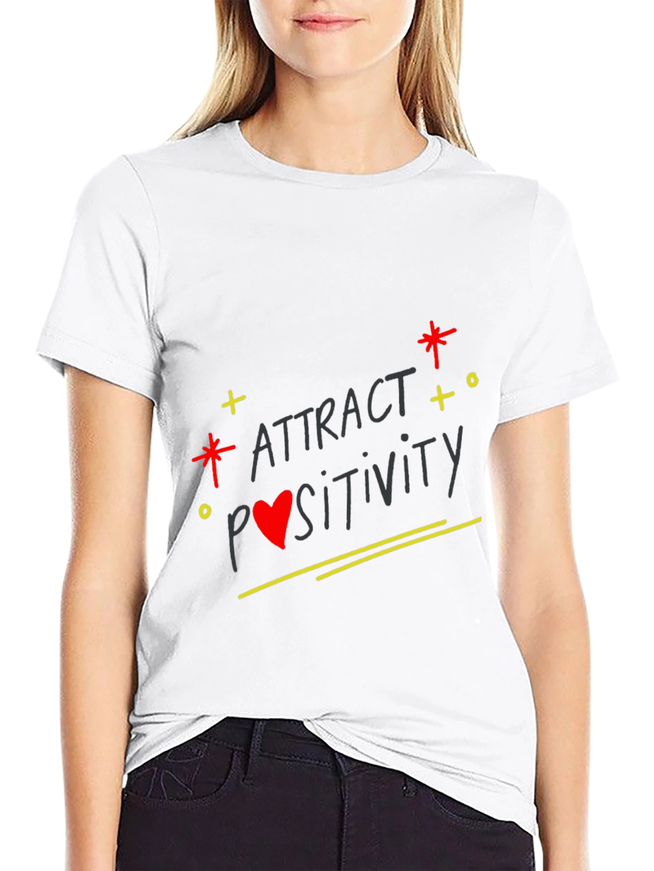Attract Positivity Black Graphic Tee