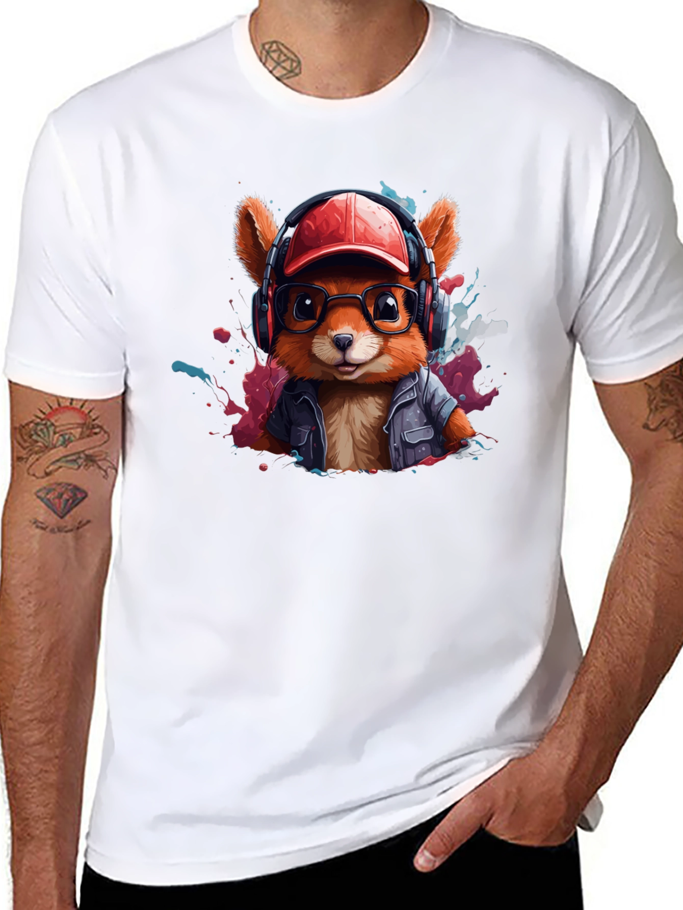 Stylish Squirrel Graphic T-Shirt - Trendy Urban Design