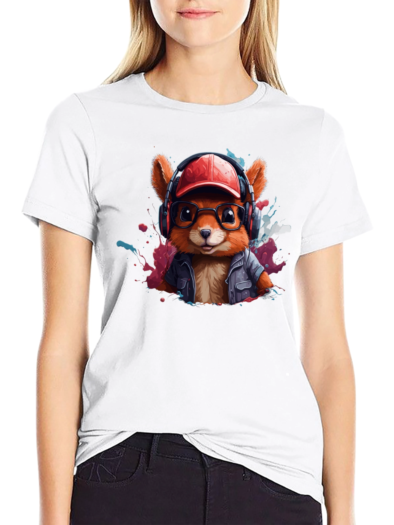 Stylish Squirrel Graphic T-Shirt - Trendy Urban Design