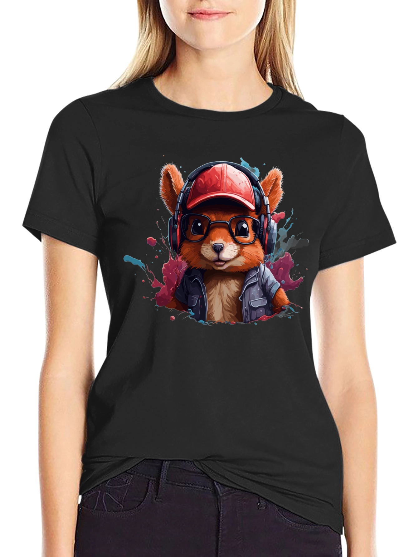 Stylish Squirrel Graphic T-Shirt - Trendy Urban Design