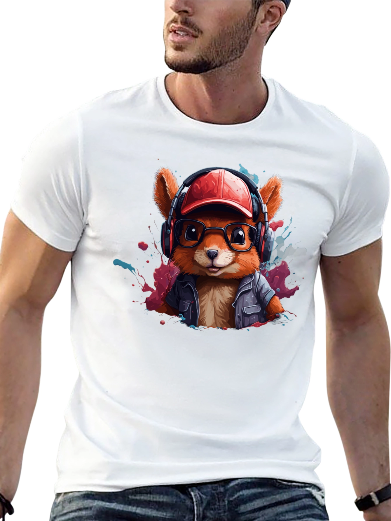 Stylish Squirrel Graphic T-Shirt - Trendy Urban Design