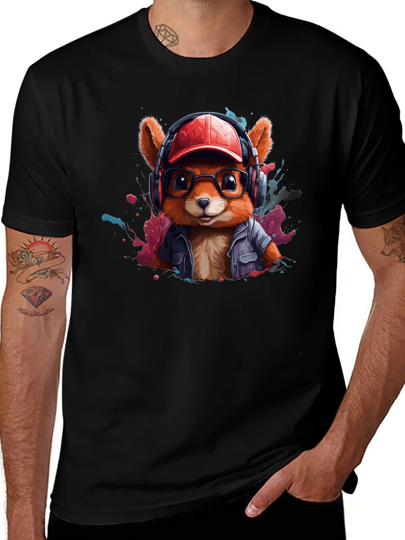 Stylish Squirrel Graphic T-Shirt - Trendy Urban Design