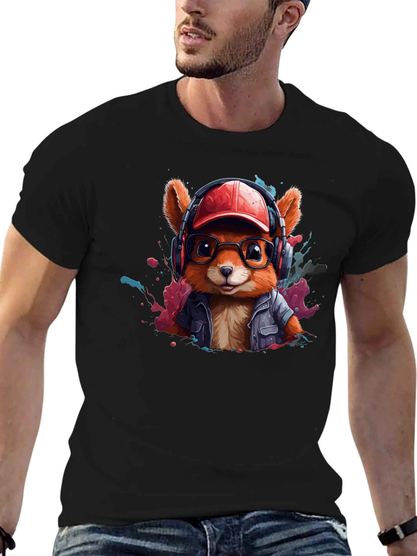 Stylish Squirrel Graphic T-Shirt - Trendy Urban Design