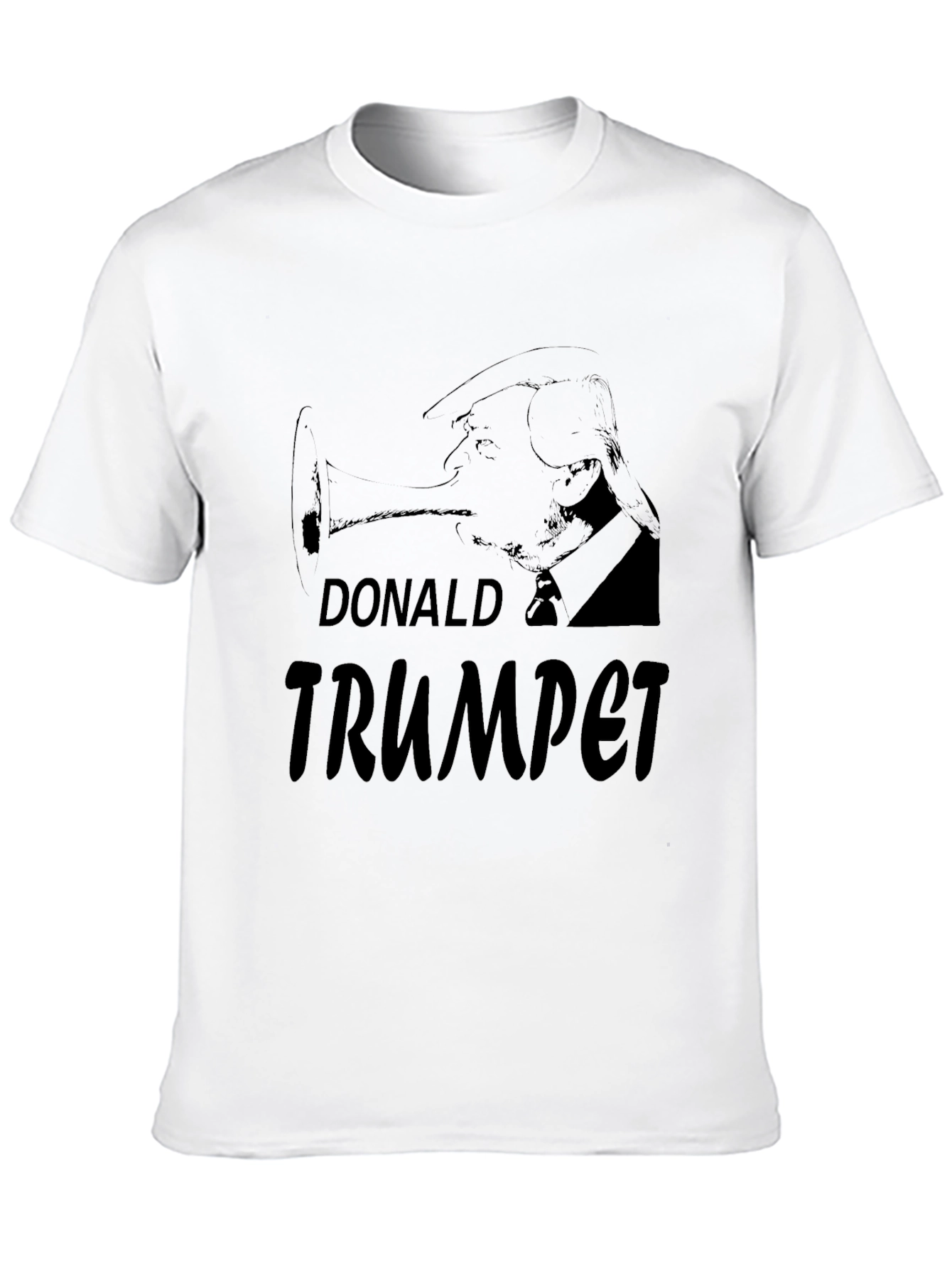 Donald Trumpet Graphic Tee - Black Cotton