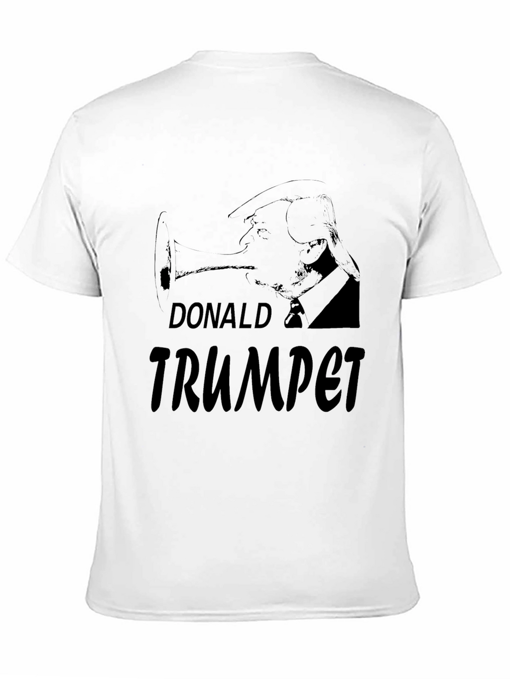 Donald Trumpet Graphic Tee - Black Cotton
