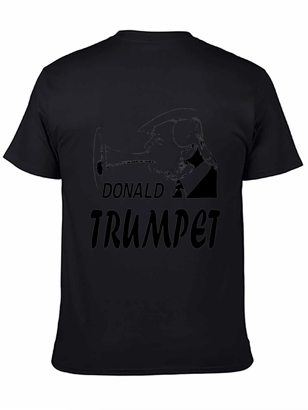 Donald Trumpet Graphic Tee - Black Cotton