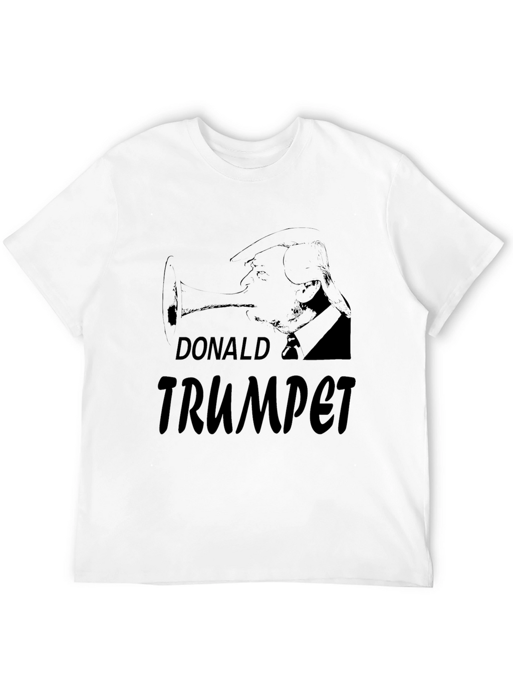 Donald Trumpet Graphic Tee - Black Cotton