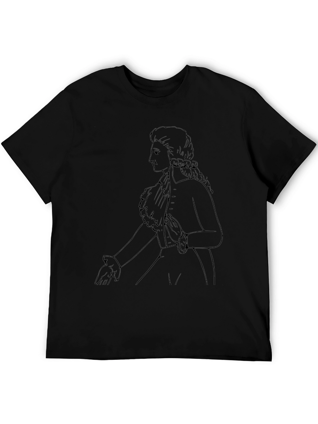 Classical Portrait Graphic Tee - Black