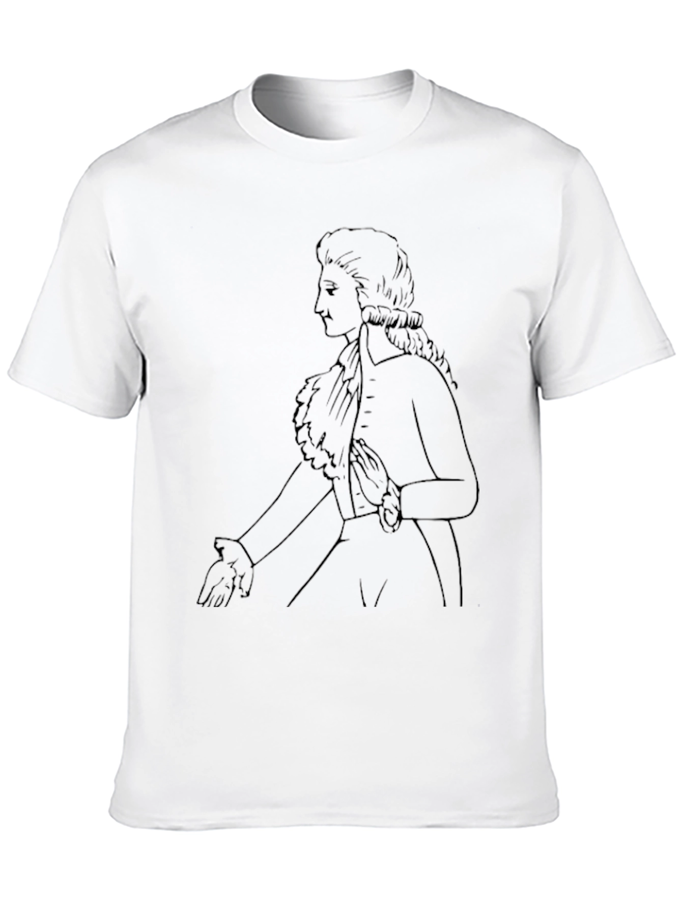 Classical Portrait Graphic Tee - Black