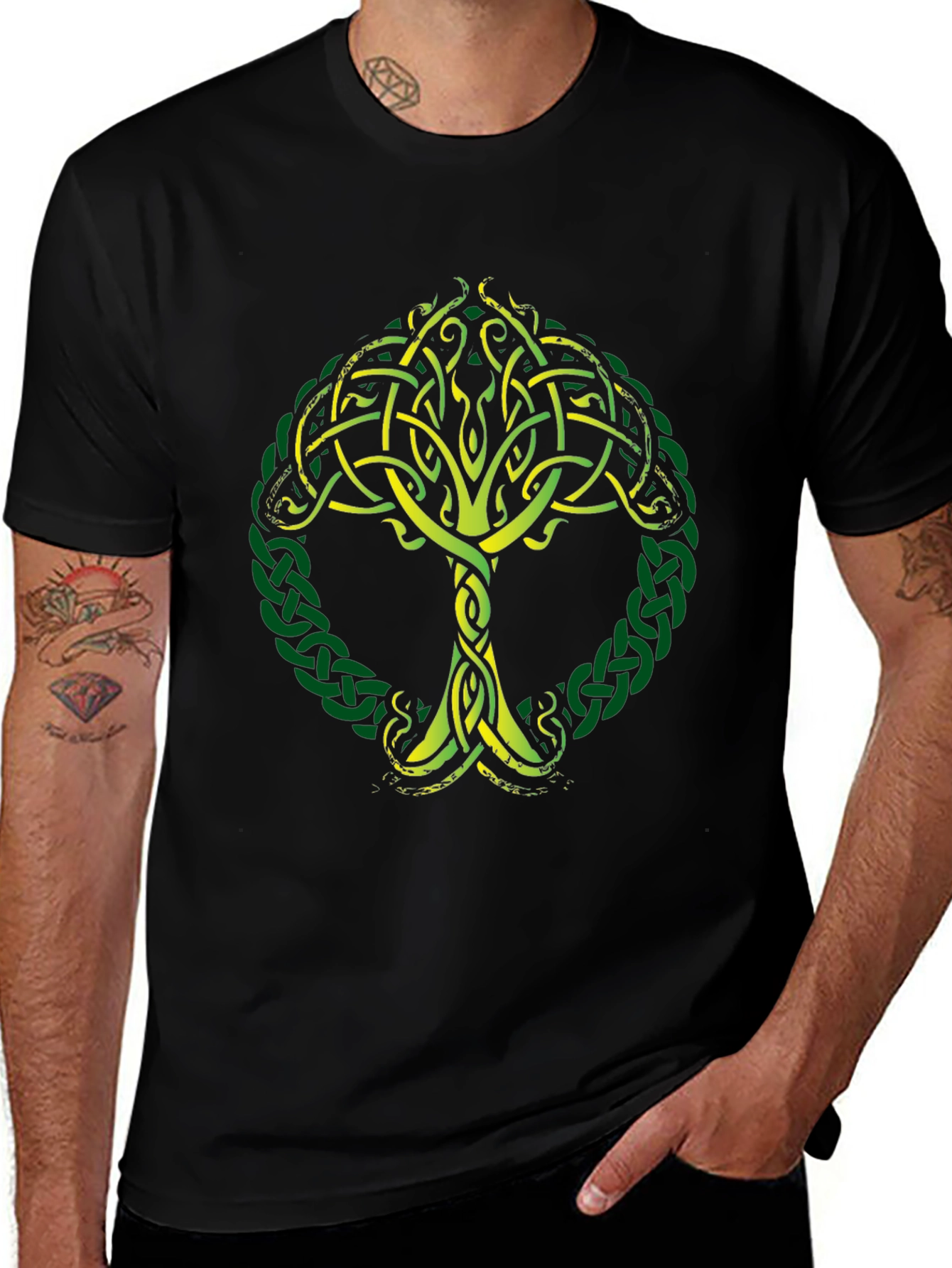 Celtic Tree of Life Graphic Tee - Black