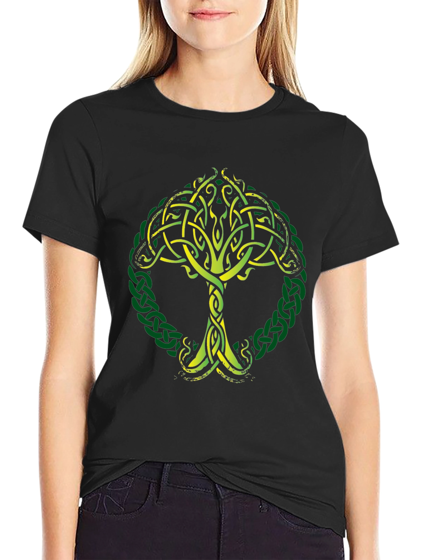 Celtic Tree of Life Graphic Tee - Black