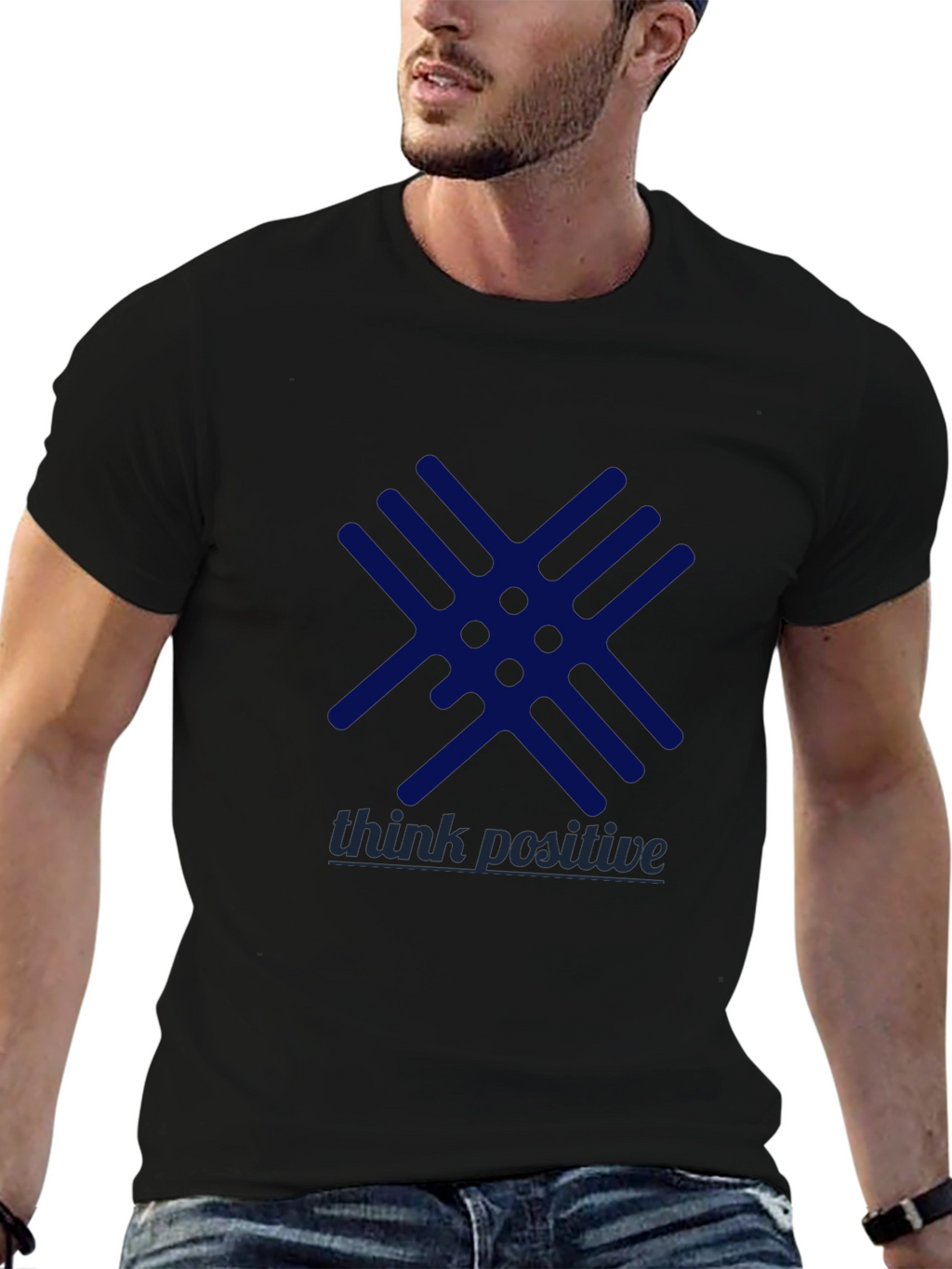 Think Positive Graphic Tee - Black