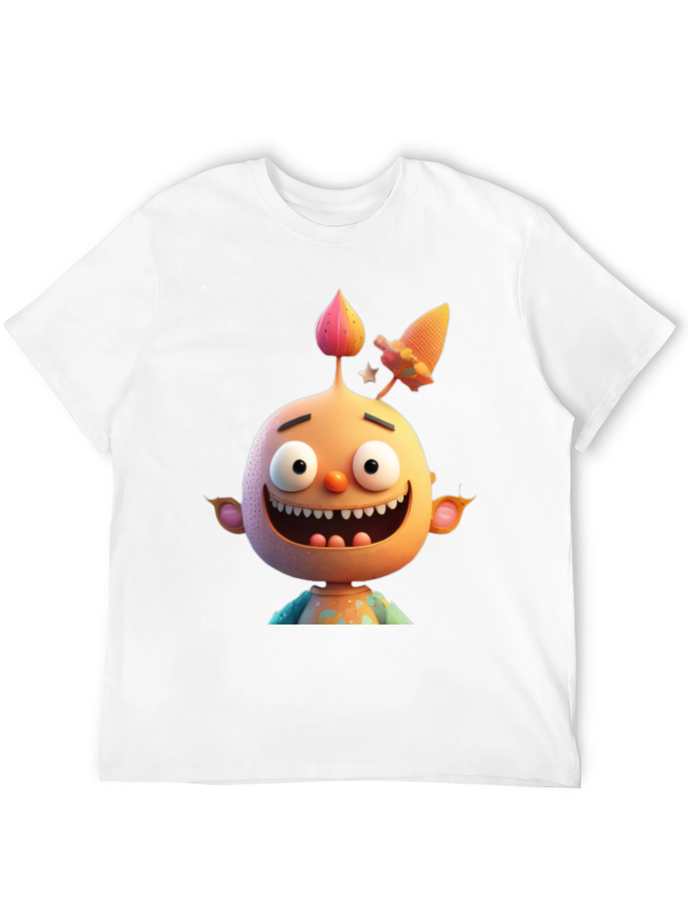 Cartoon Character Graphic Tee - Mens Black T-Shirt