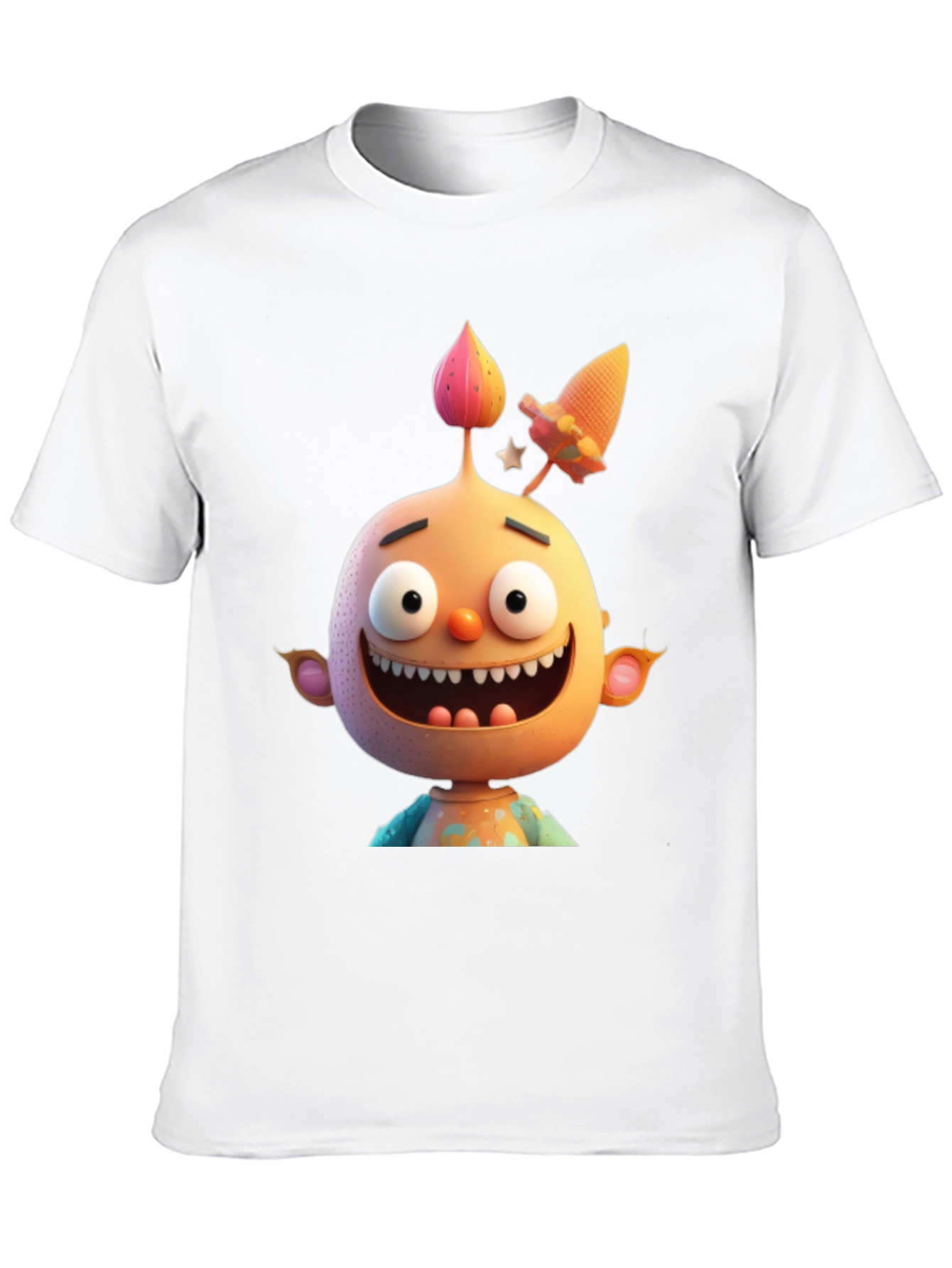 Cartoon Character Graphic Tee - Mens Black T-Shirt