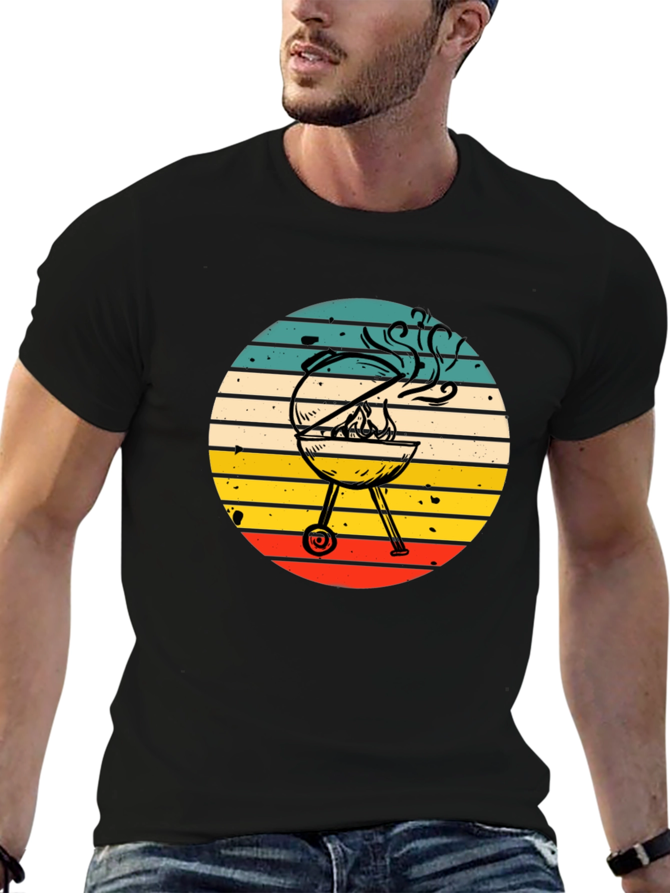 BBQ Grill Graphic Tee - Retro Style
