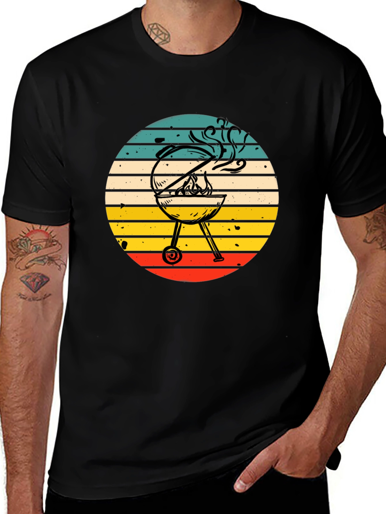 BBQ Grill Graphic Tee - Retro Style
