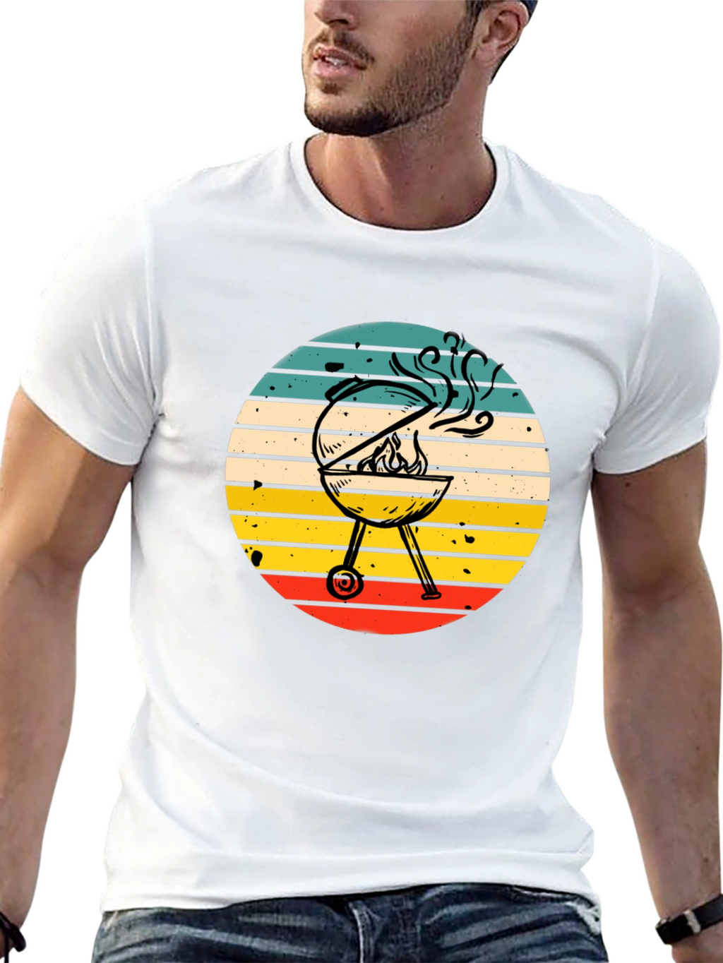 BBQ Grill Graphic Tee - Retro Style