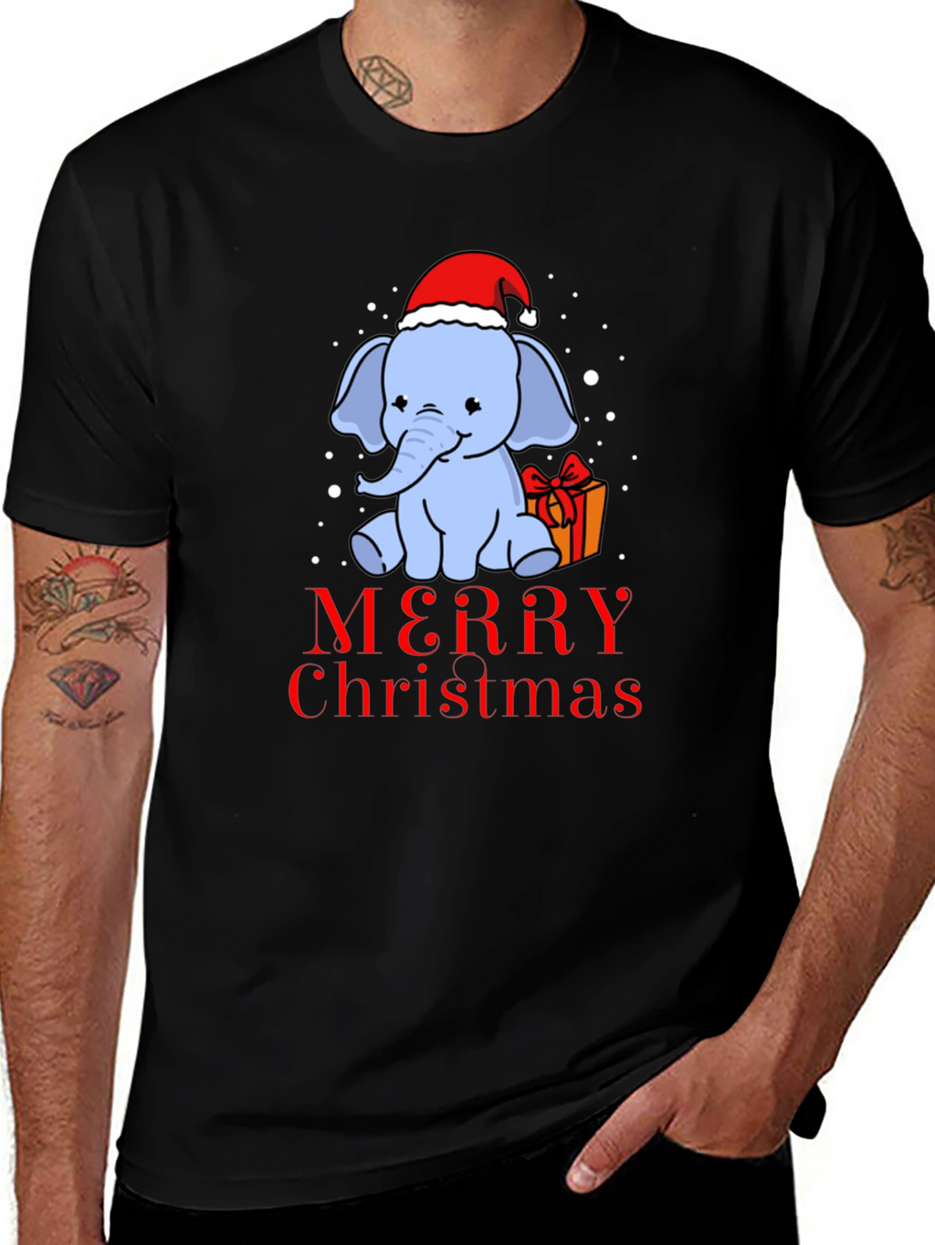 Christmas Elephant T-Shirt - Holiday Gift