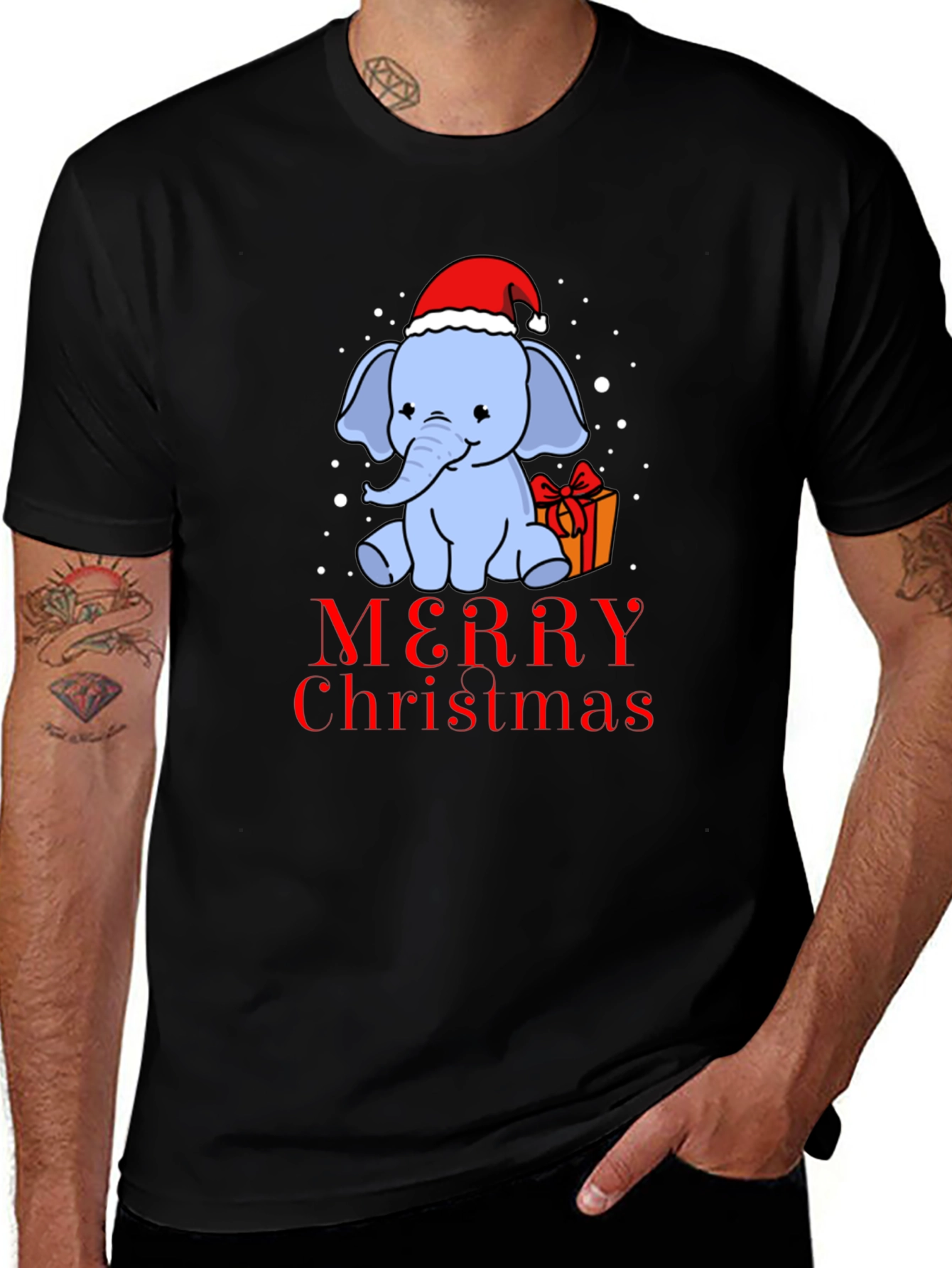Christmas Elephant T-Shirt - Holiday Gift