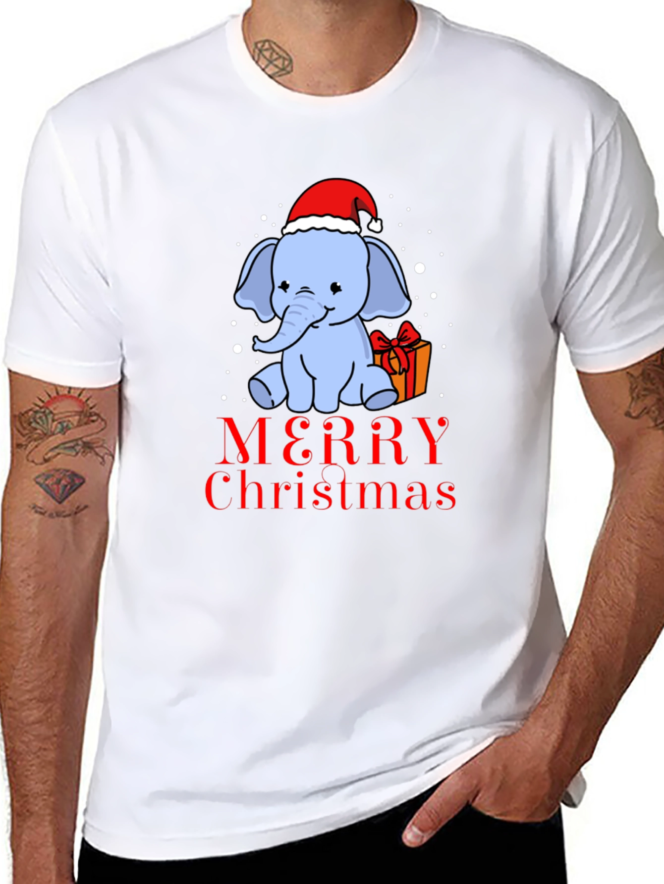 Christmas Elephant T-Shirt - Holiday Gift