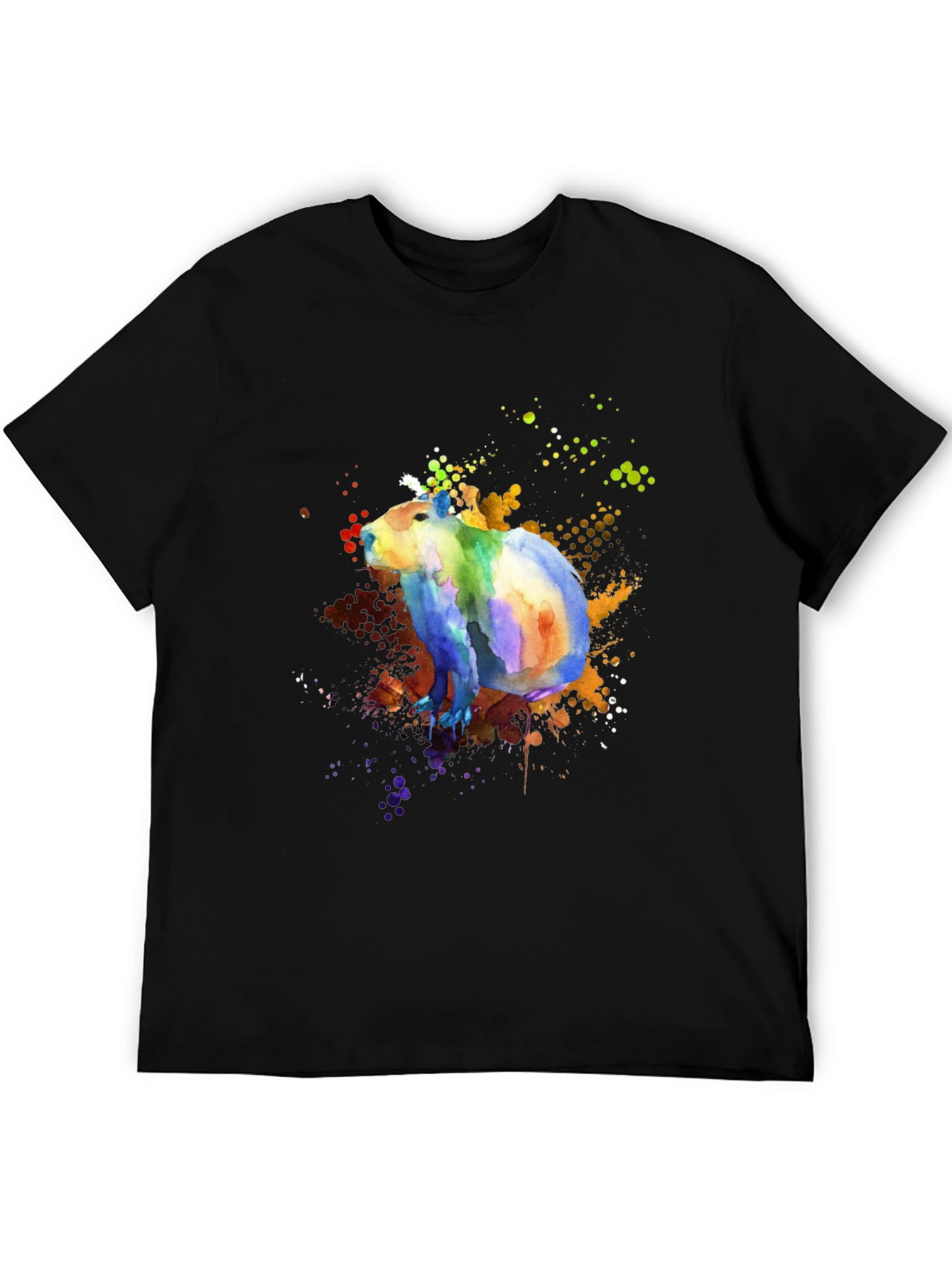 Colorful Capybara Watercolor Graphic T-Shirt