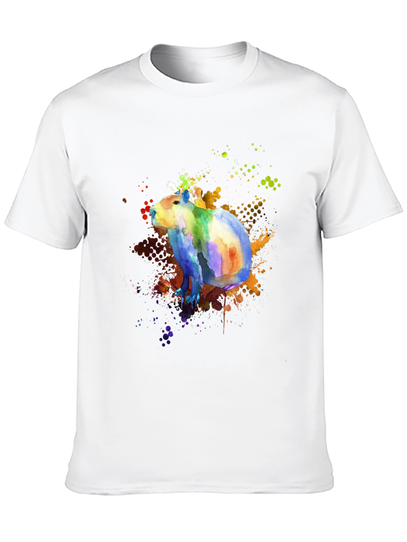 Colorful Capybara Watercolor Graphic T-Shirt