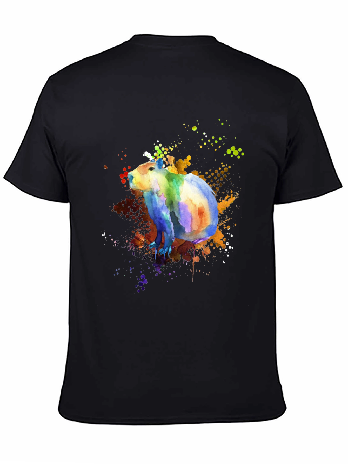 Colorful Capybara Watercolor Graphic T-Shirt