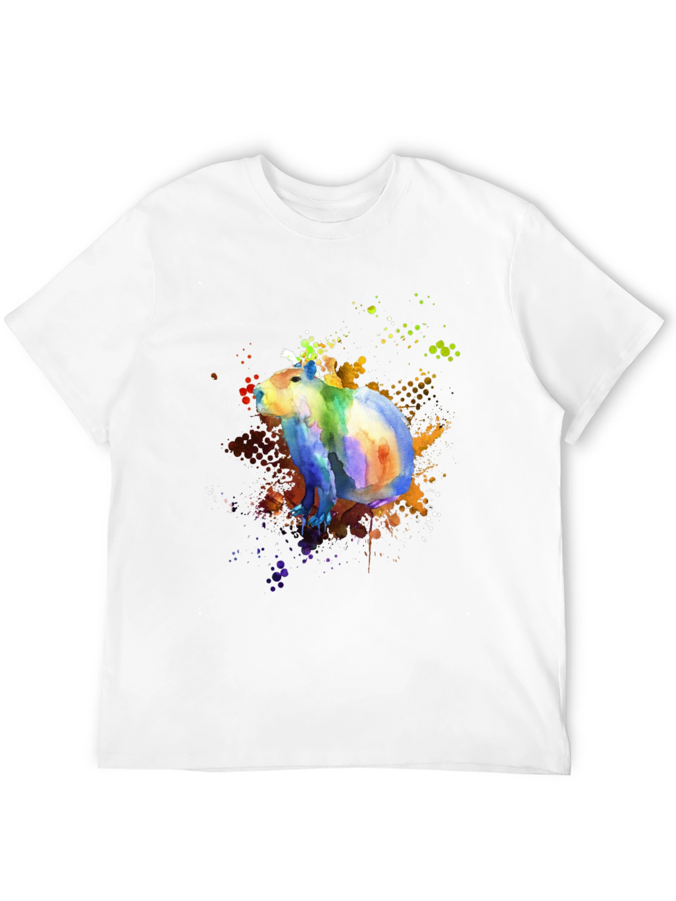 Colorful Capybara Watercolor Graphic T-Shirt