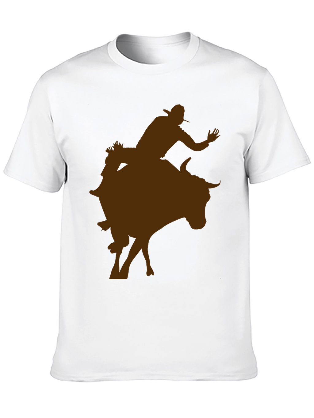 Cowboy Riding Bull Silhouette Tee - Black