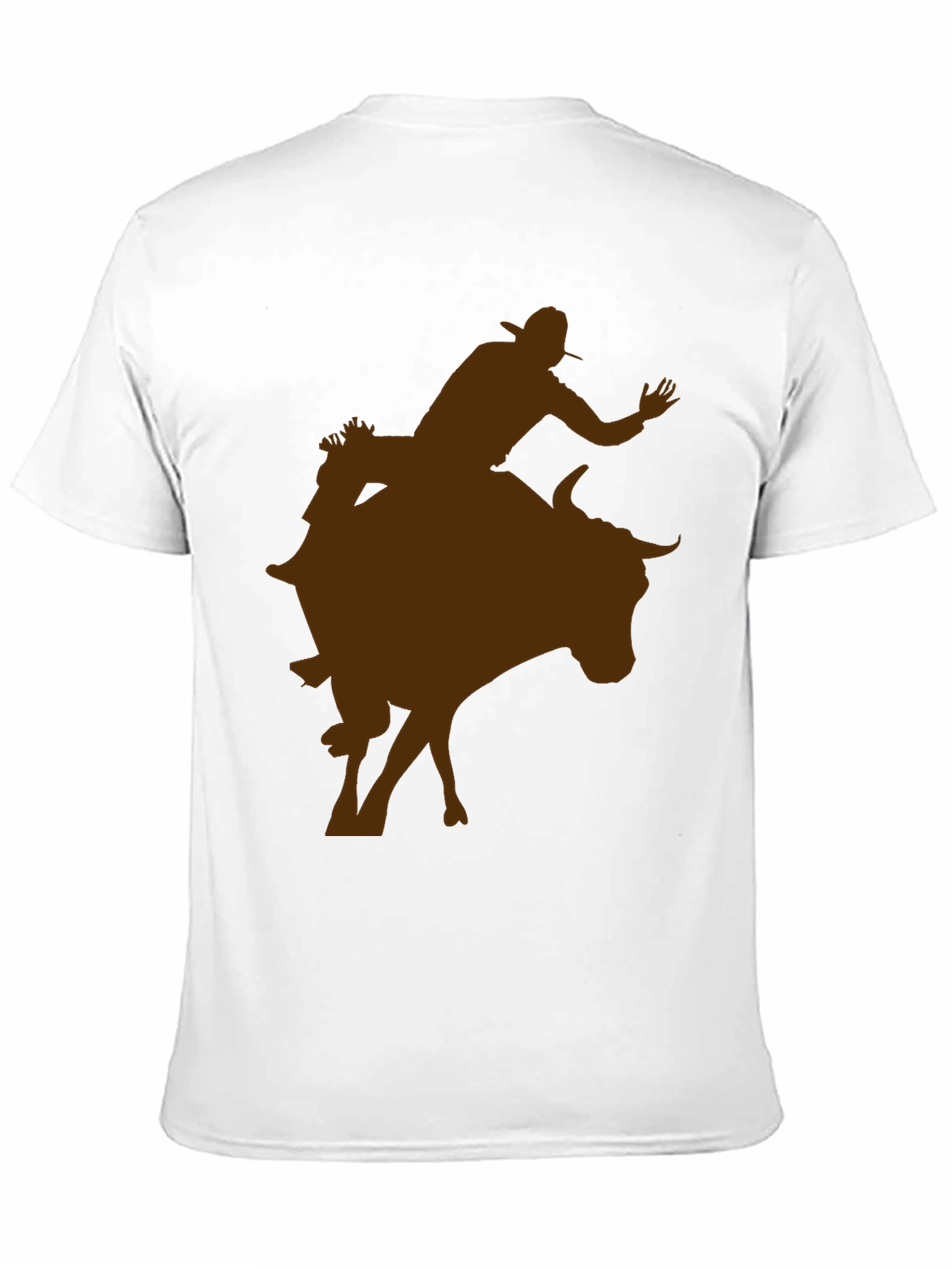 Cowboy Riding Bull Silhouette Tee - Black