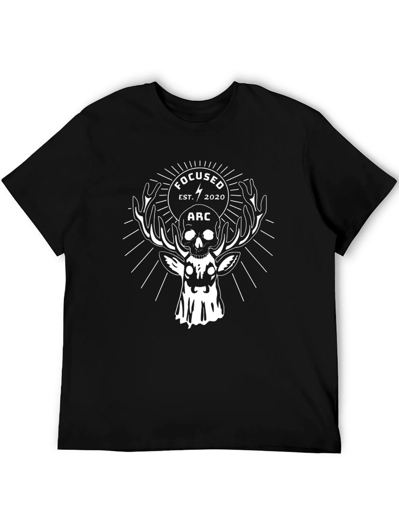 Skull & Deer Graphic Tee - Focused Arc Design