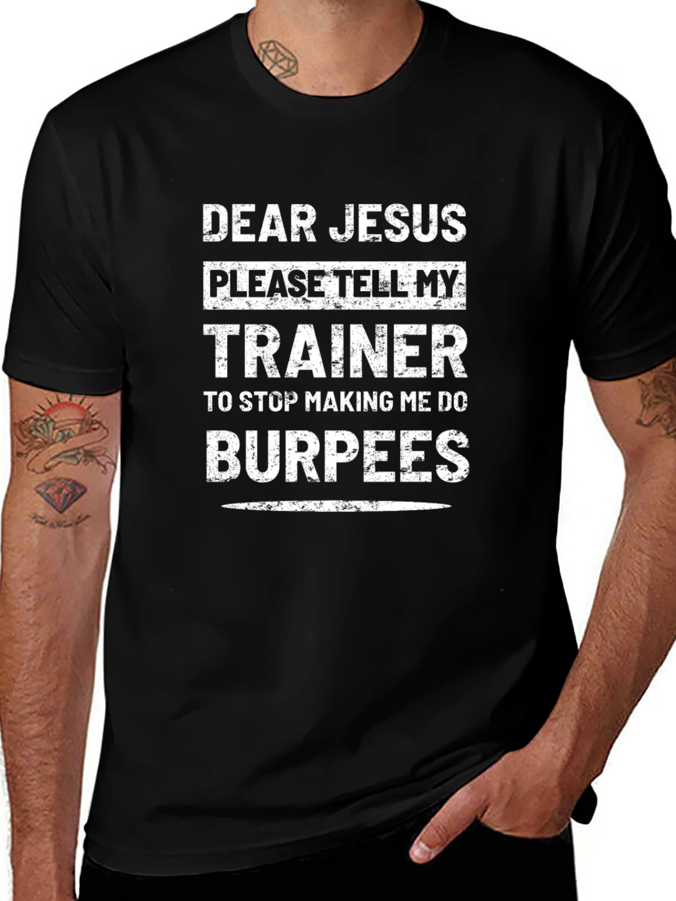 Dear Jesus Burpees Funny Workout T-Shirt