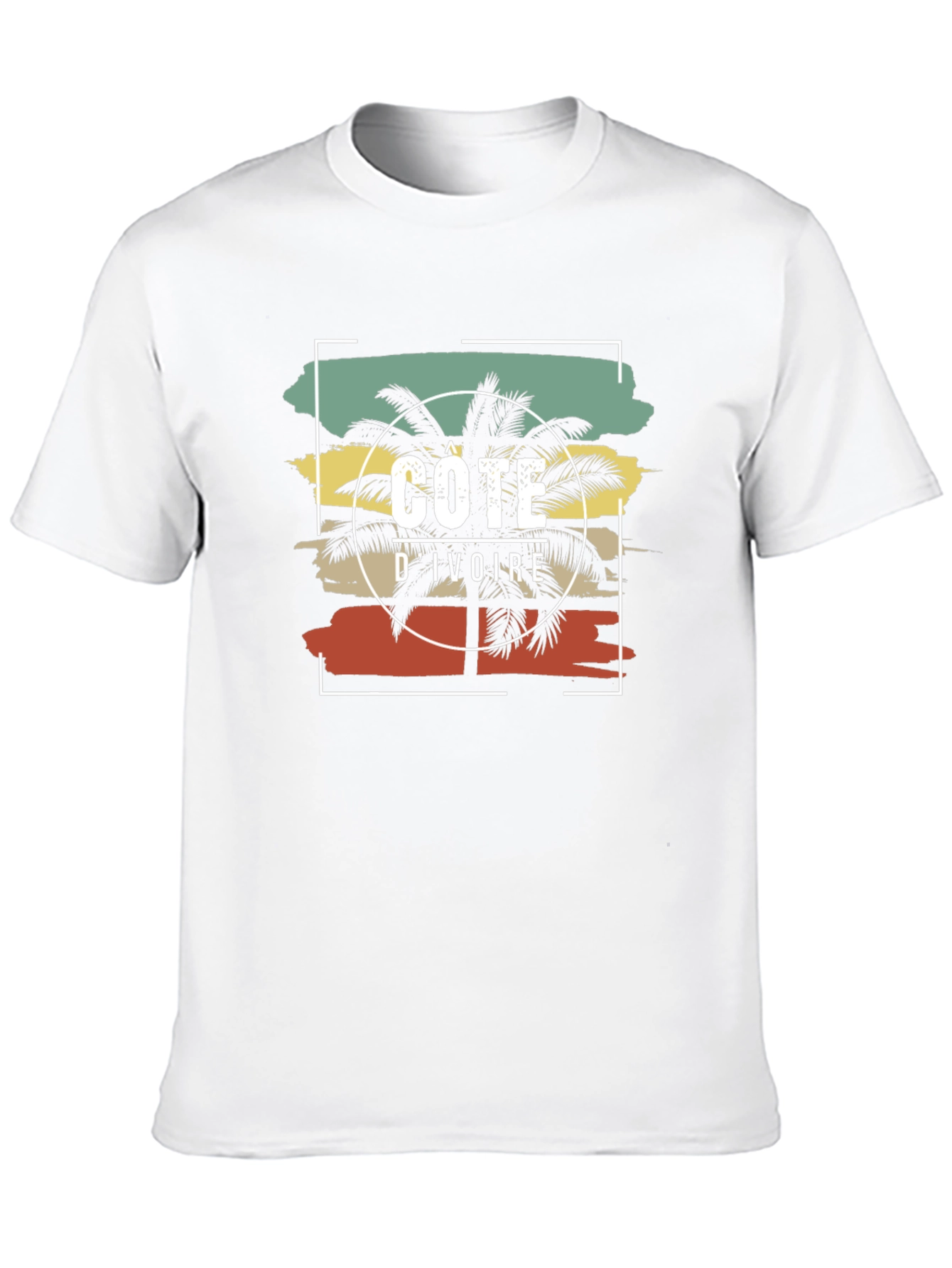 Côte dIvoire Palm T-Shirt - Retro Vintage Style