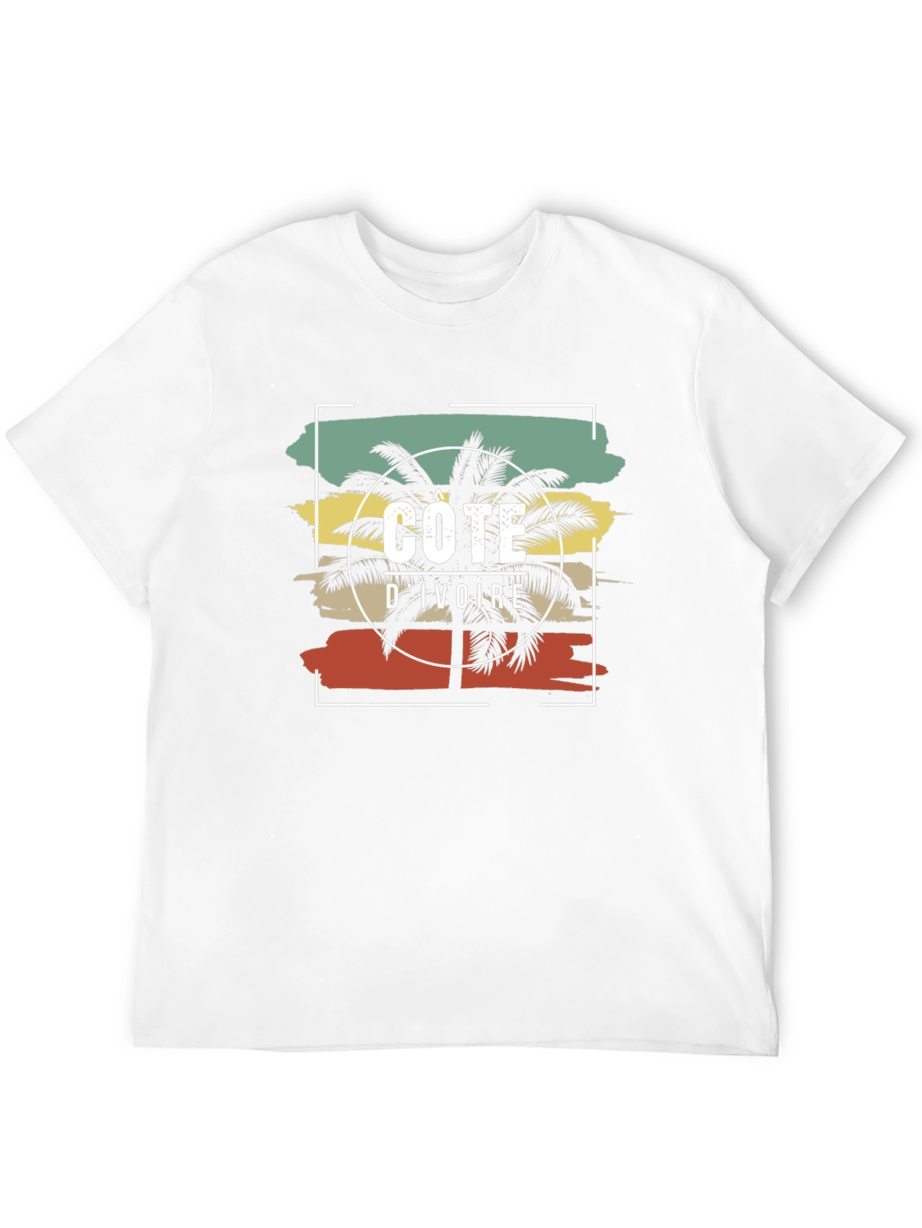 Côte dIvoire Palm T-Shirt - Retro Vintage Style