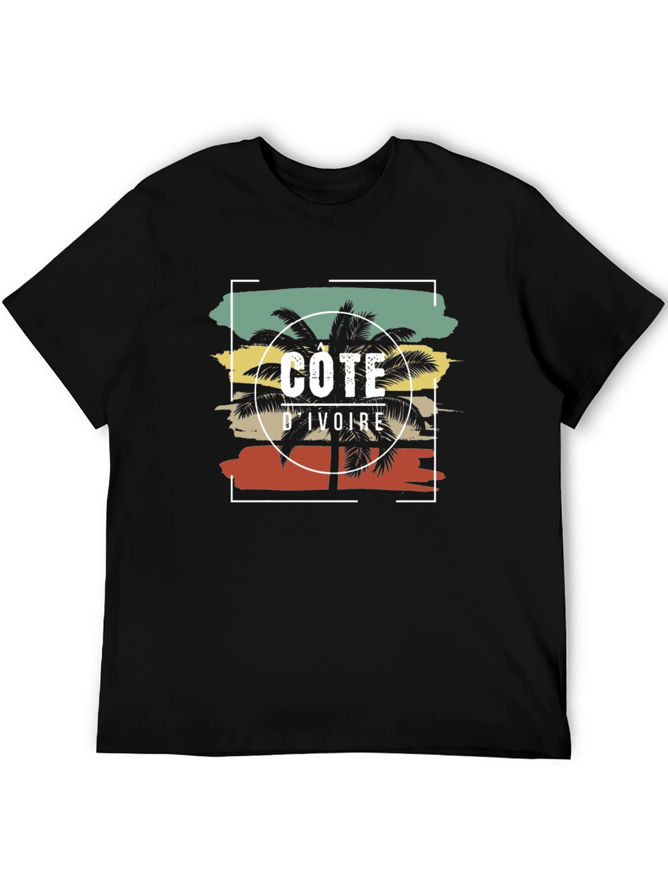 Côte dIvoire Palm T-Shirt - Retro Vintage Style