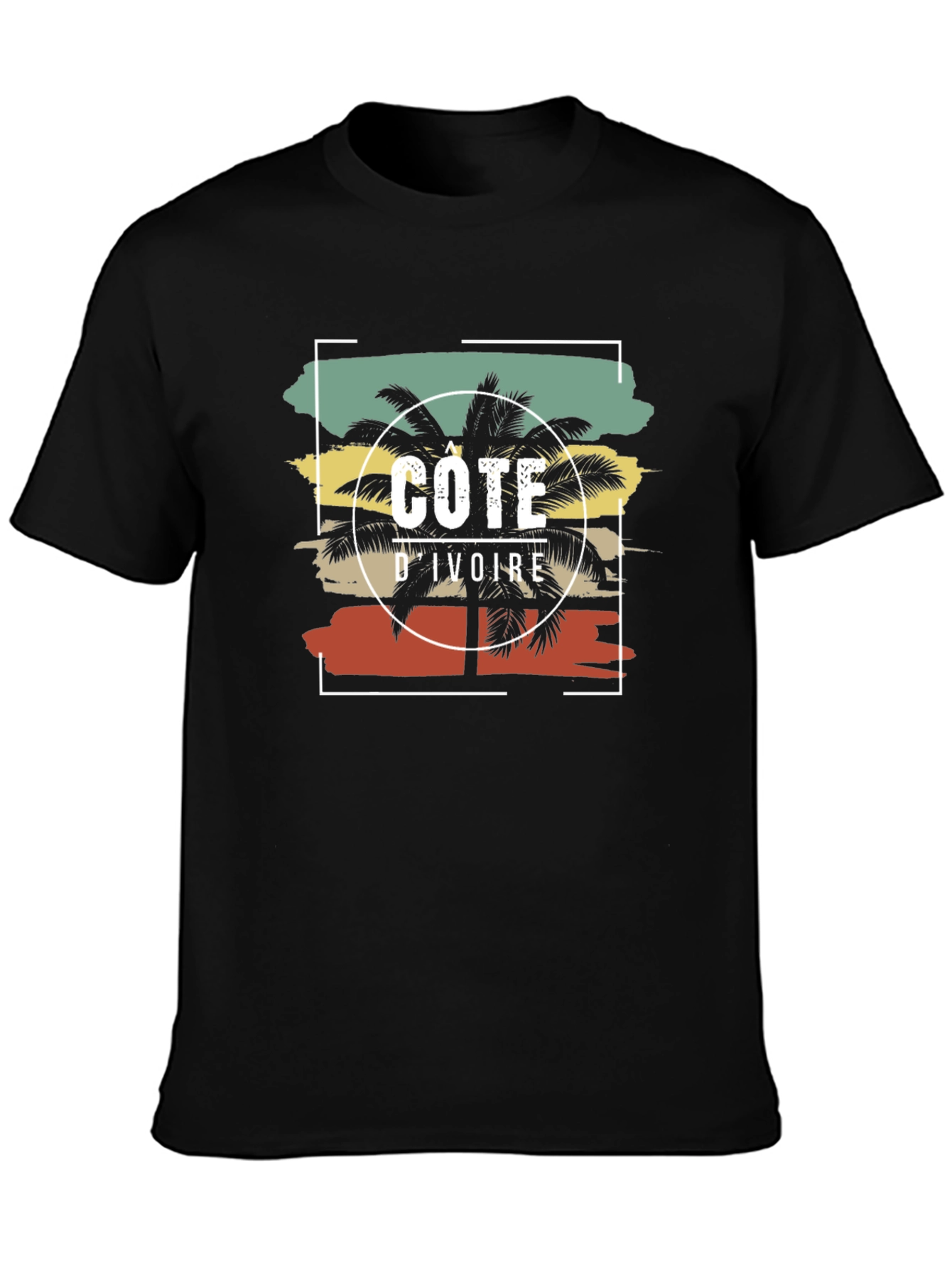 Côte dIvoire Palm T-Shirt - Retro Vintage Style