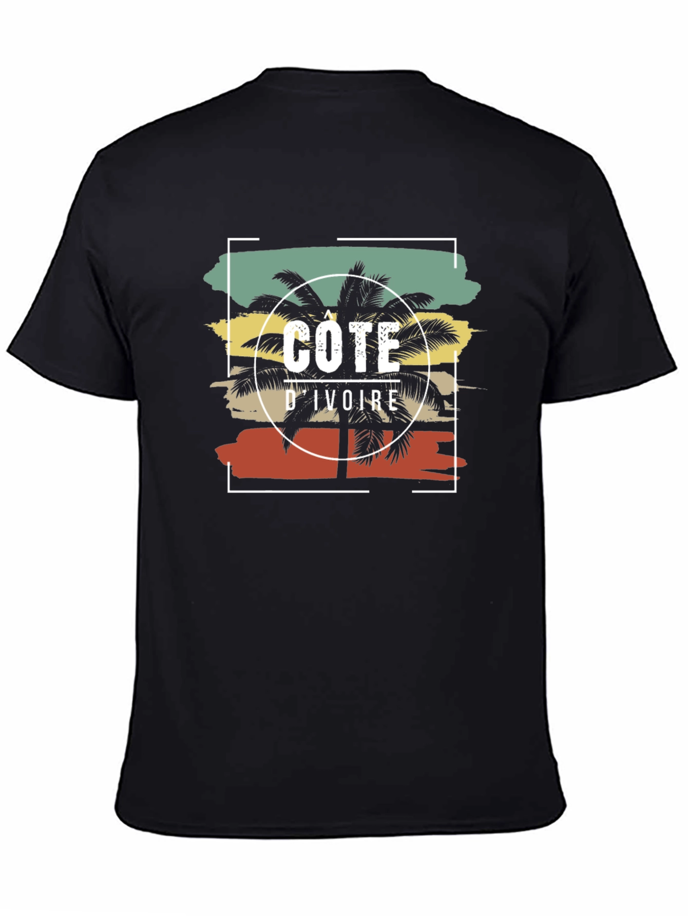 Côte dIvoire Palm T-Shirt - Retro Vintage Style