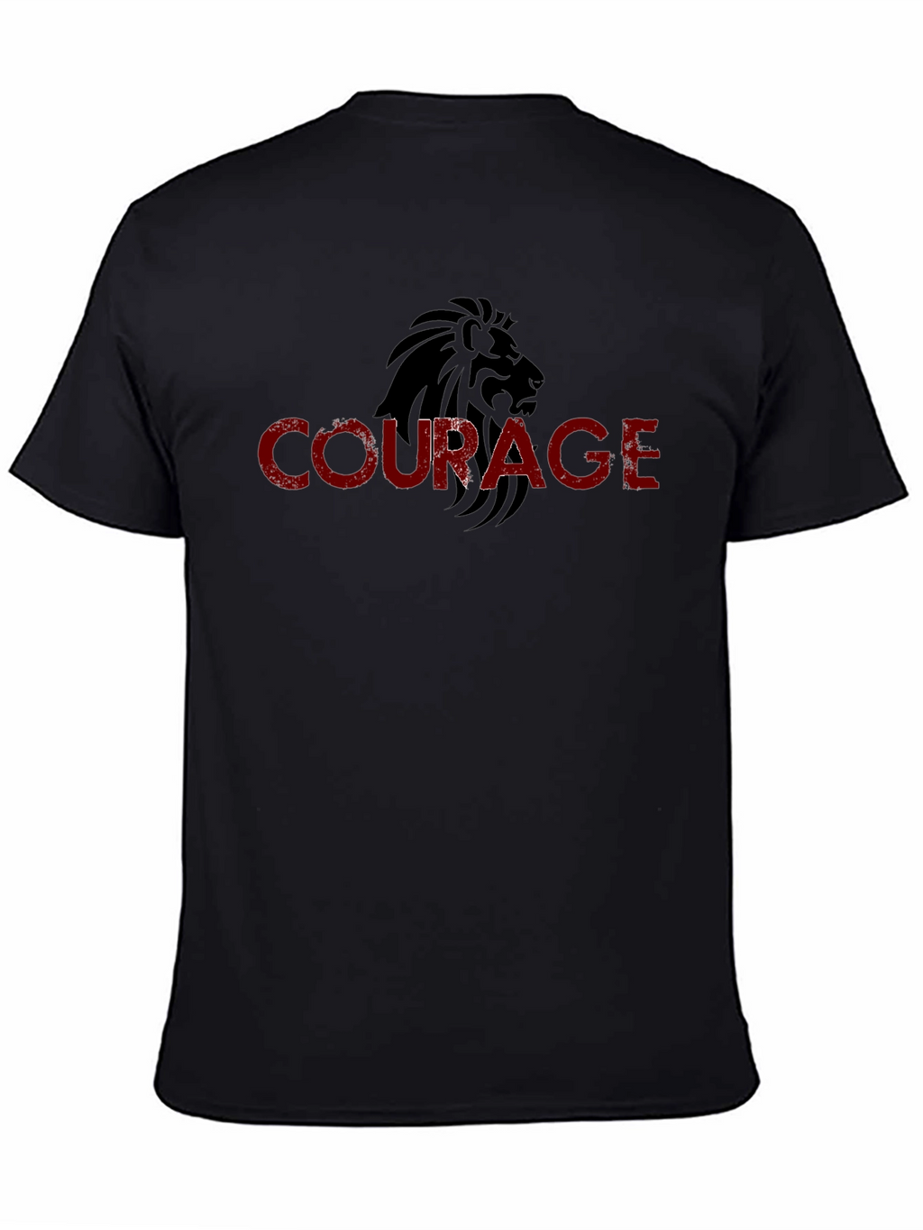 Courage Lion Graphic Black T-Shirt