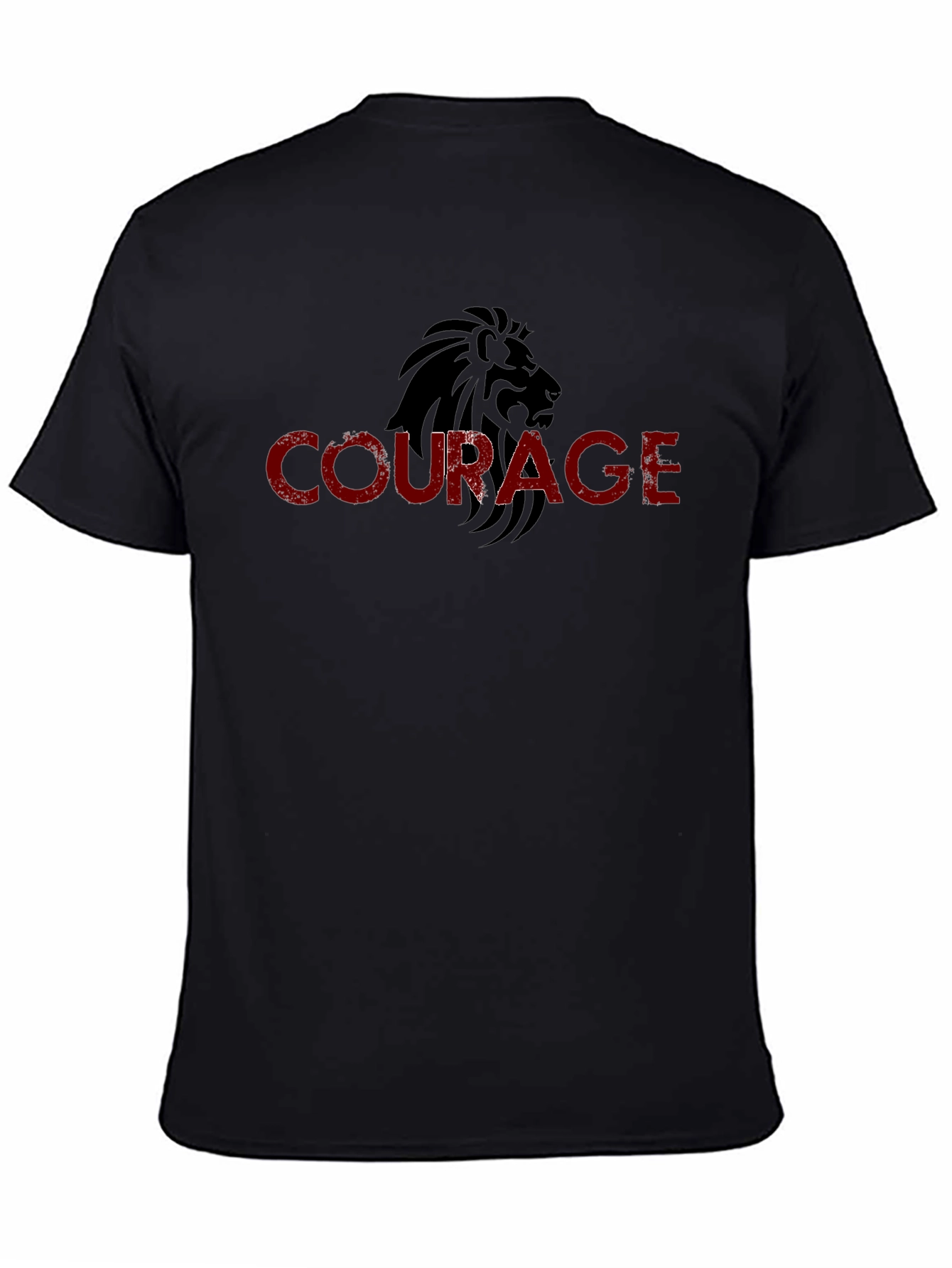 Courage Lion Graphic Black T-Shirt
